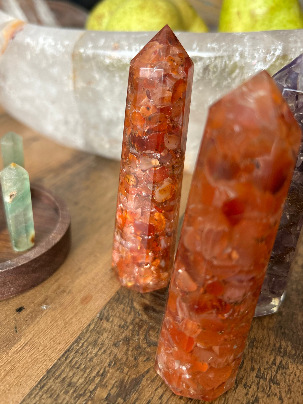 Carnelian Orgonite Tower