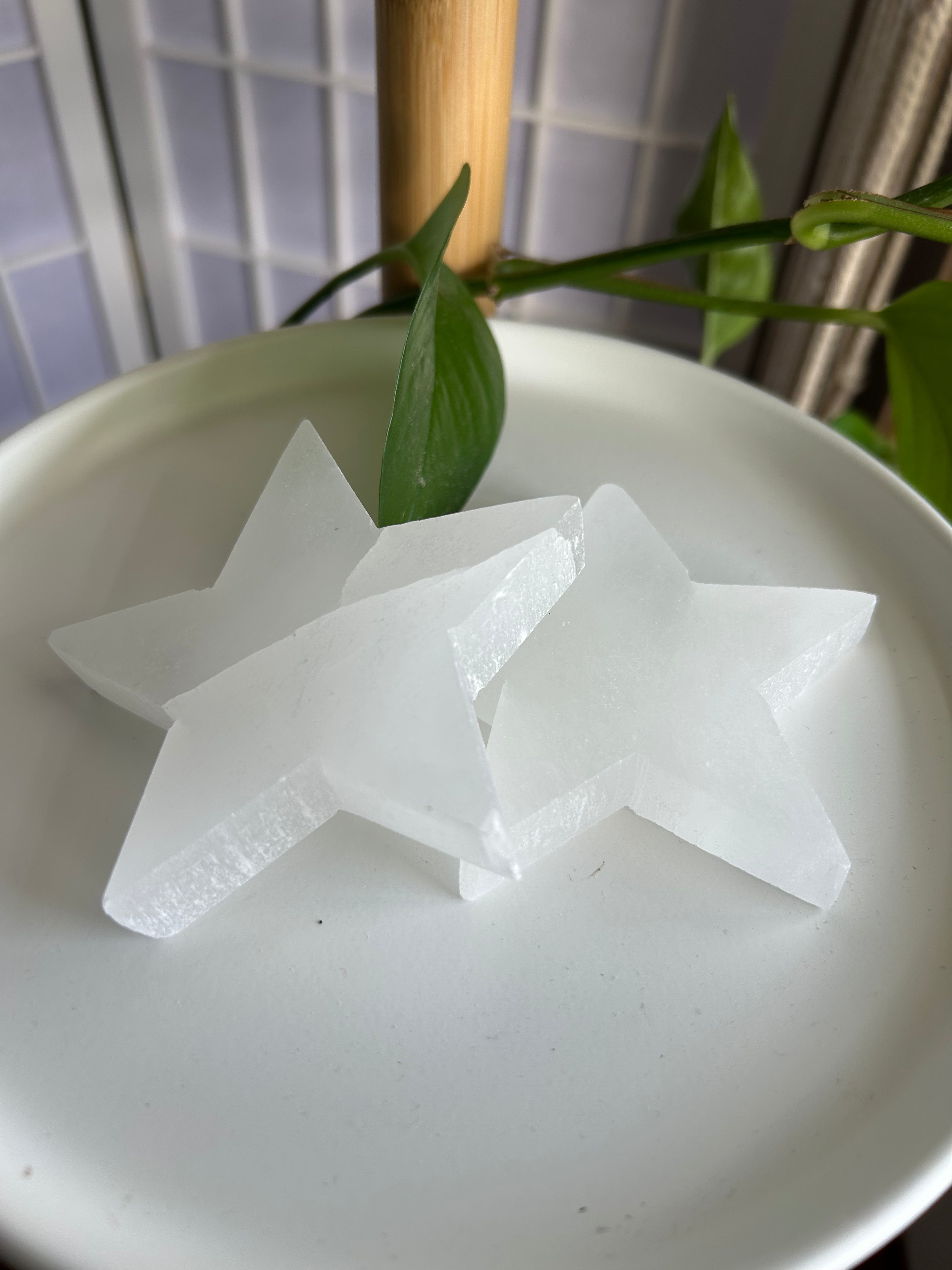 Selenite Star Plate