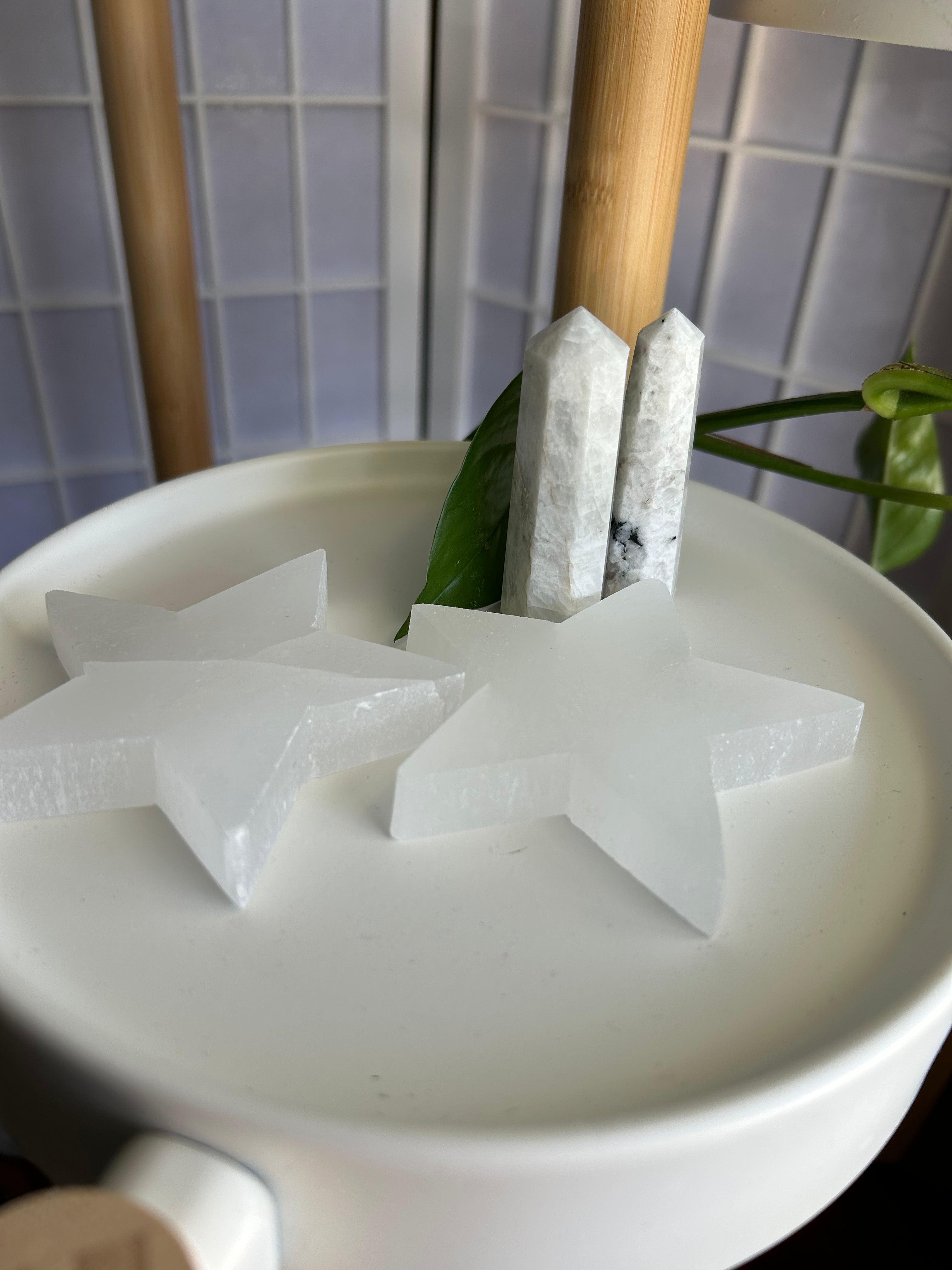 Selenite Star Plate