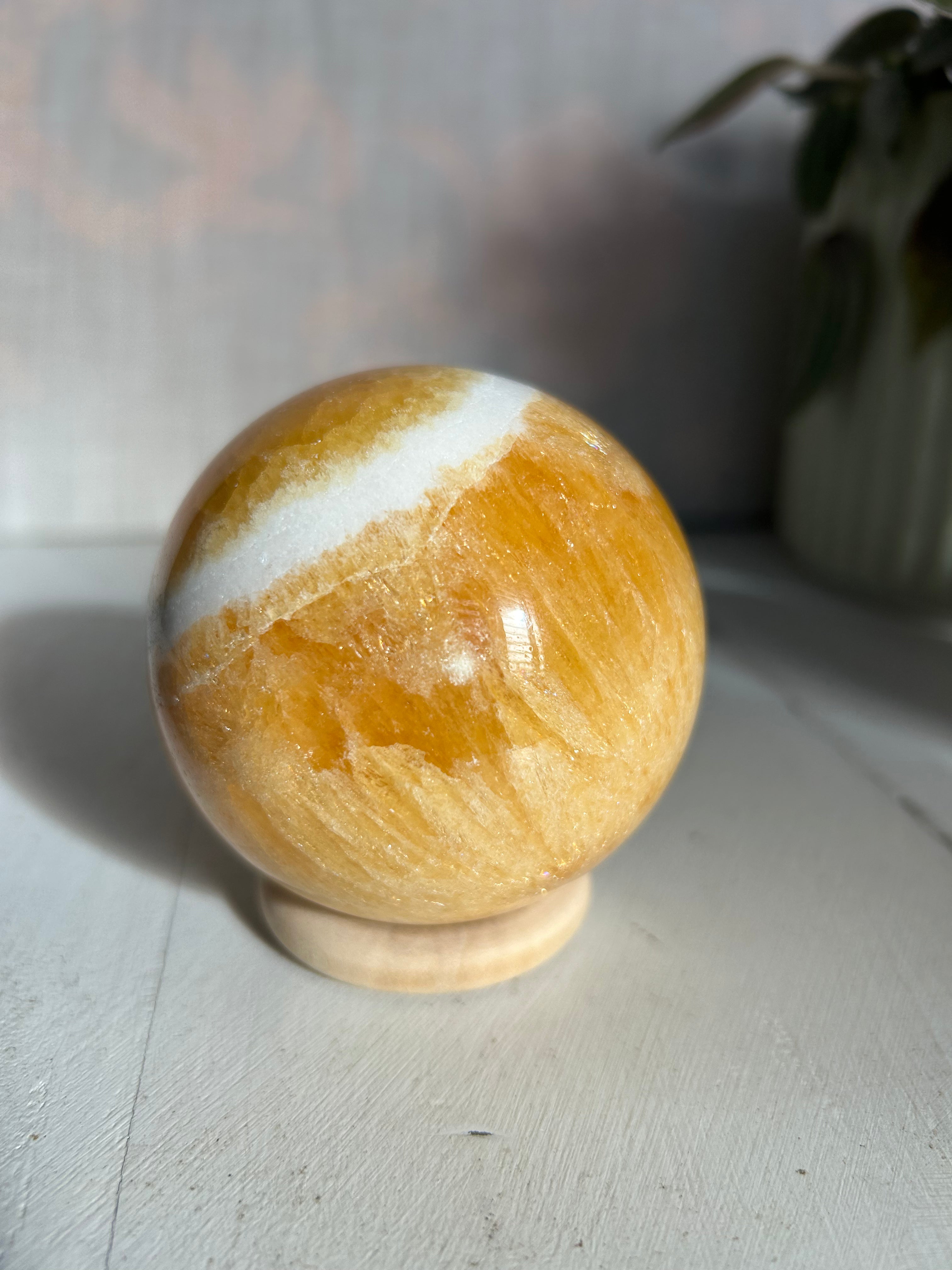 Orange Calcite Sphere #1