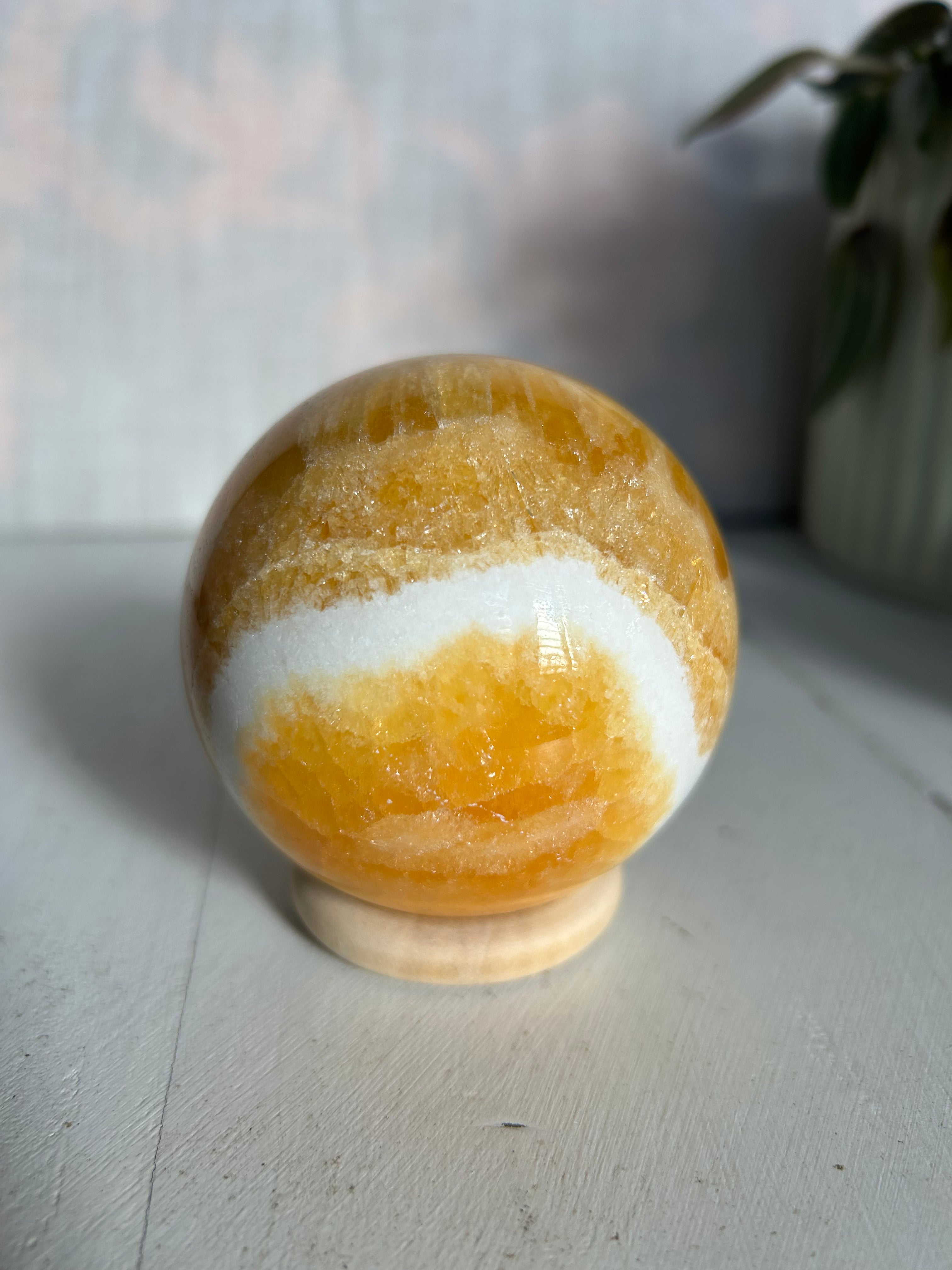 Orange Calcite Sphere #1