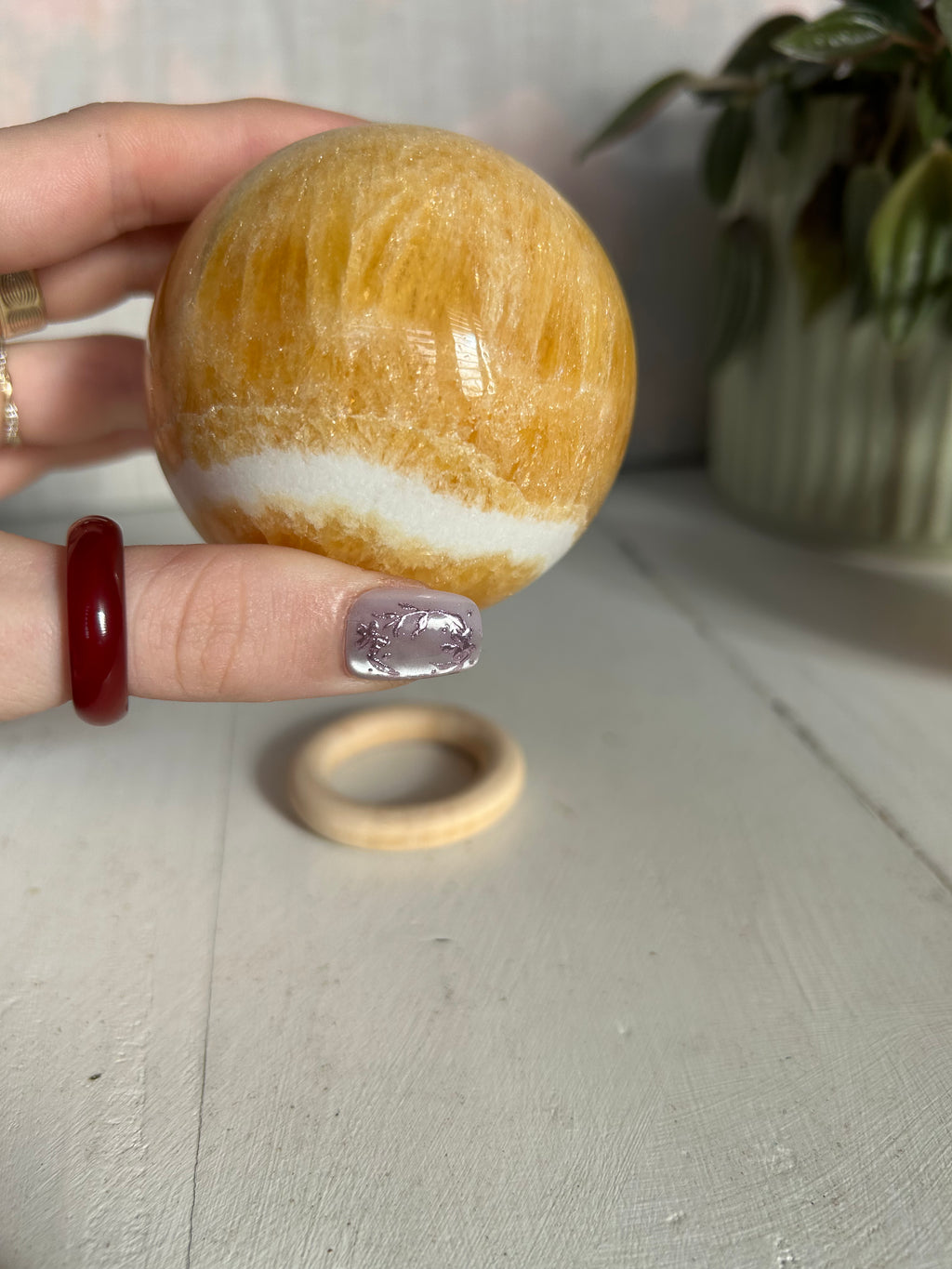 Orange Calcite Sphere #1