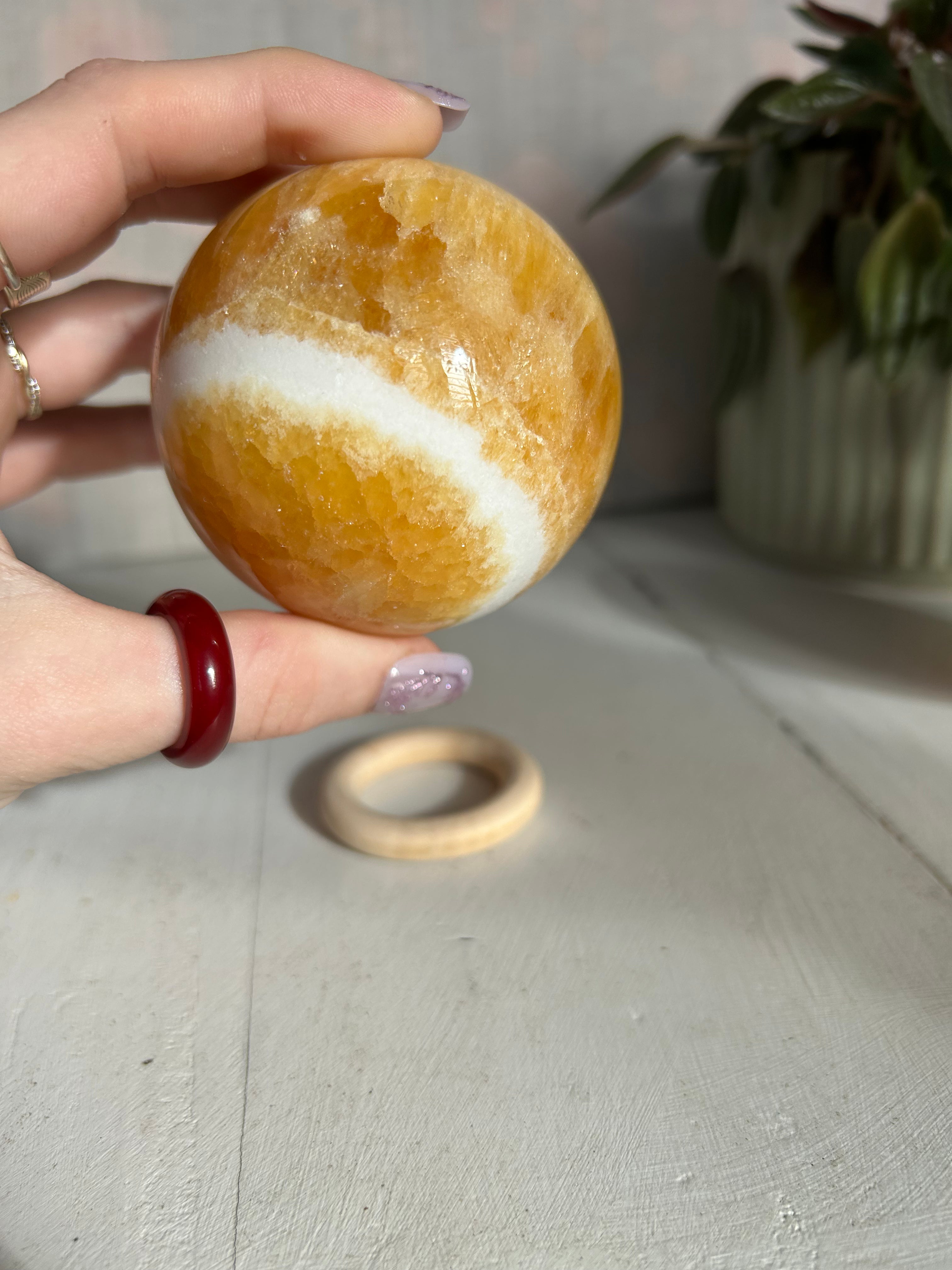 Orange Calcite Sphere #1