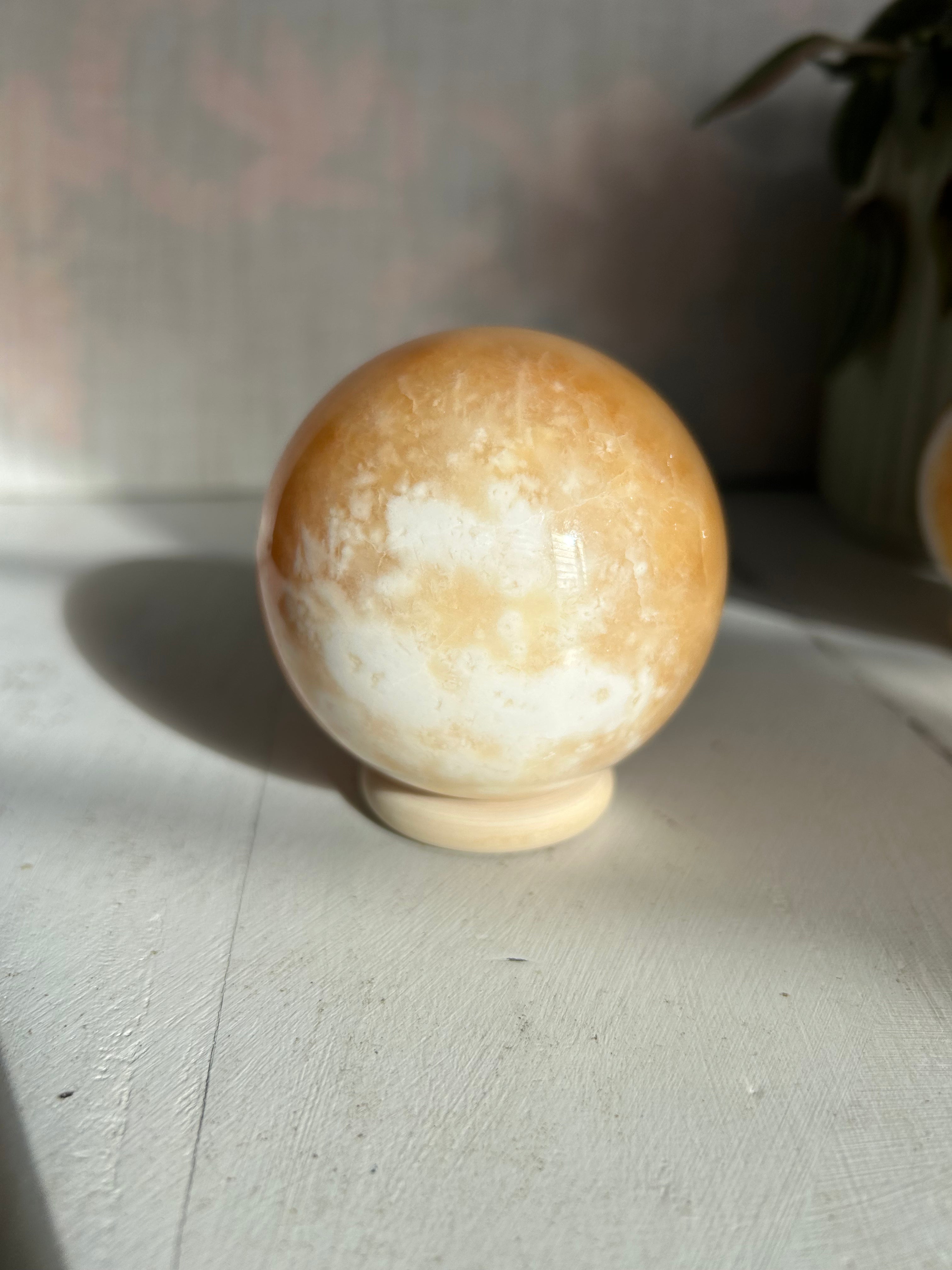 Orange Calcite Sphere #2