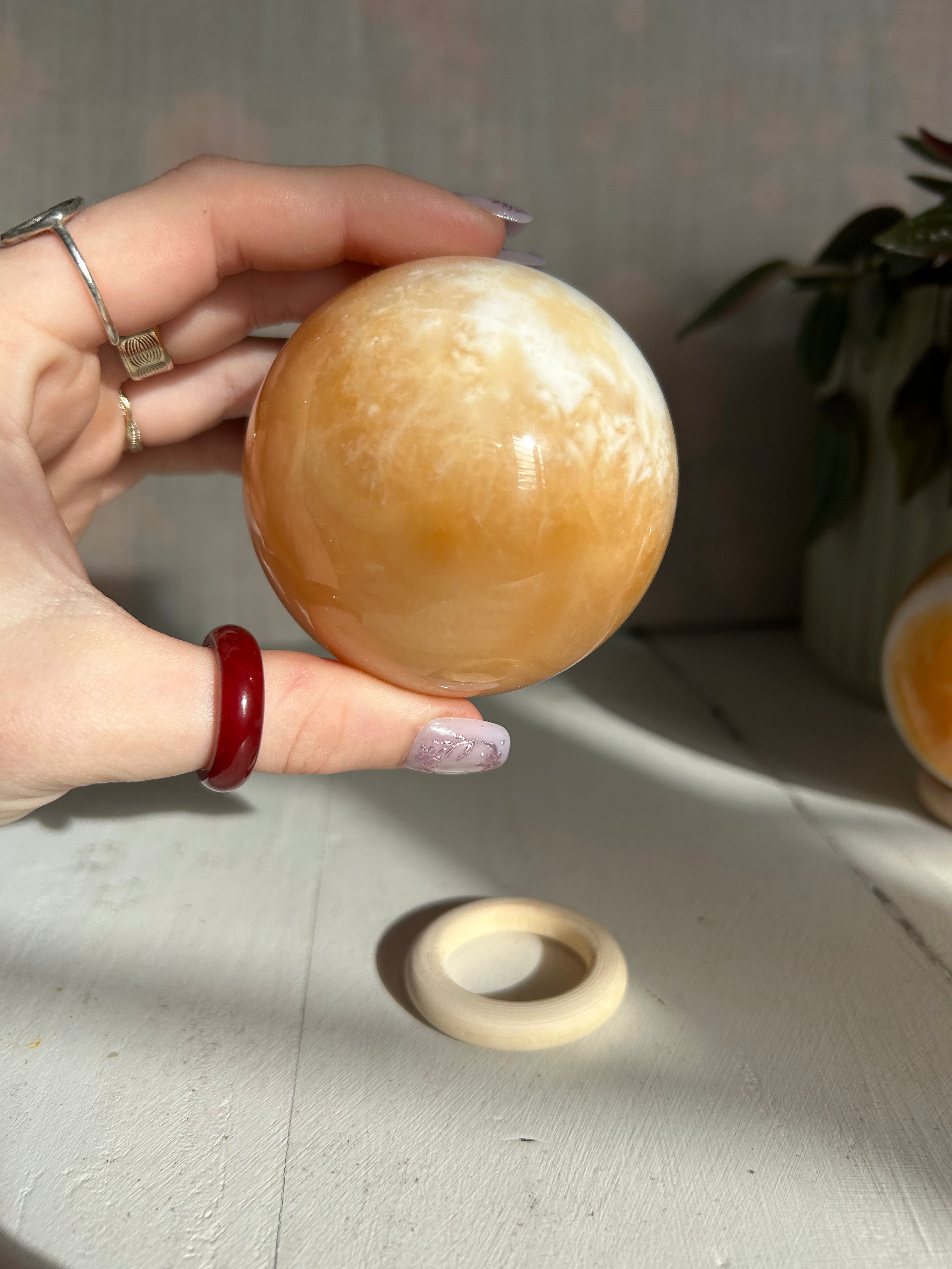 Orange Calcite Sphere #2