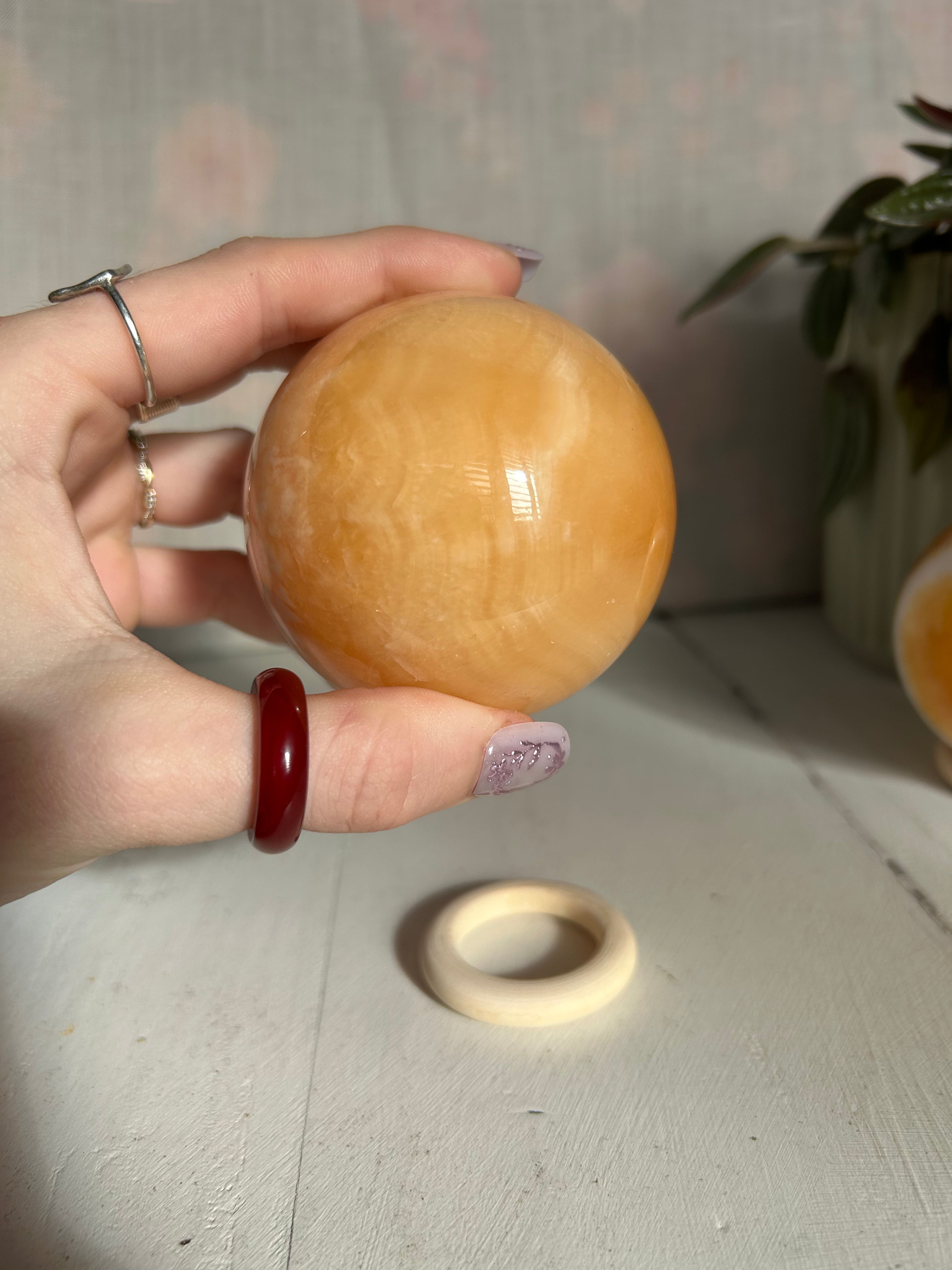 Orange Calcite Sphere #2