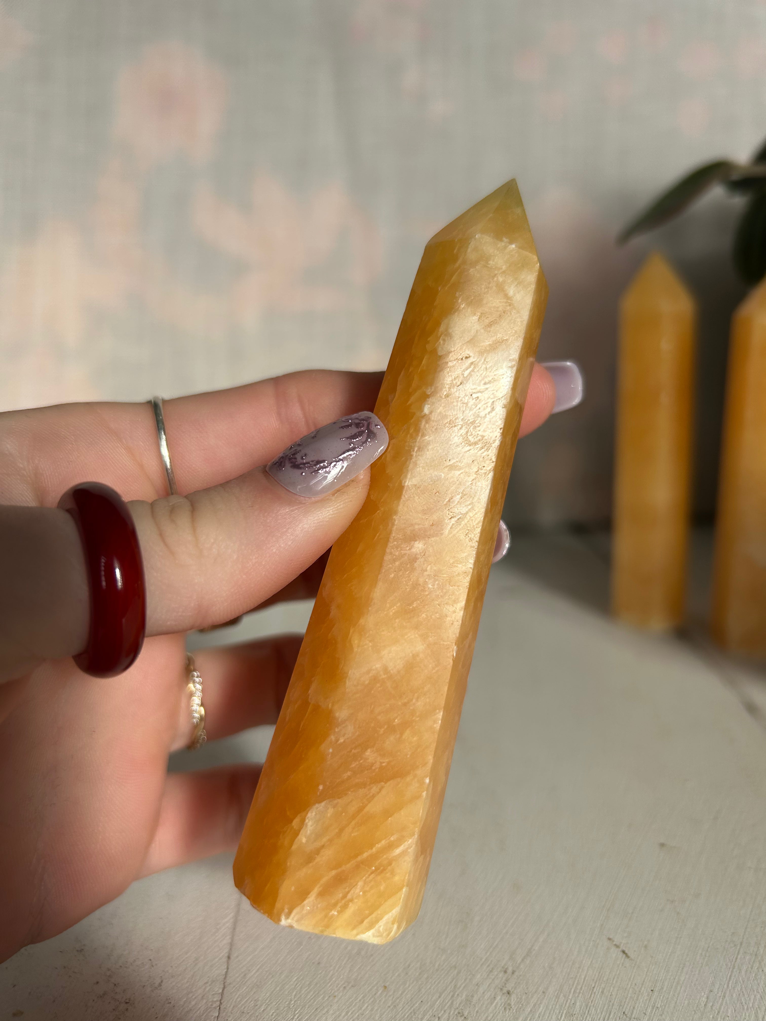 Orange Calcite Tower #1