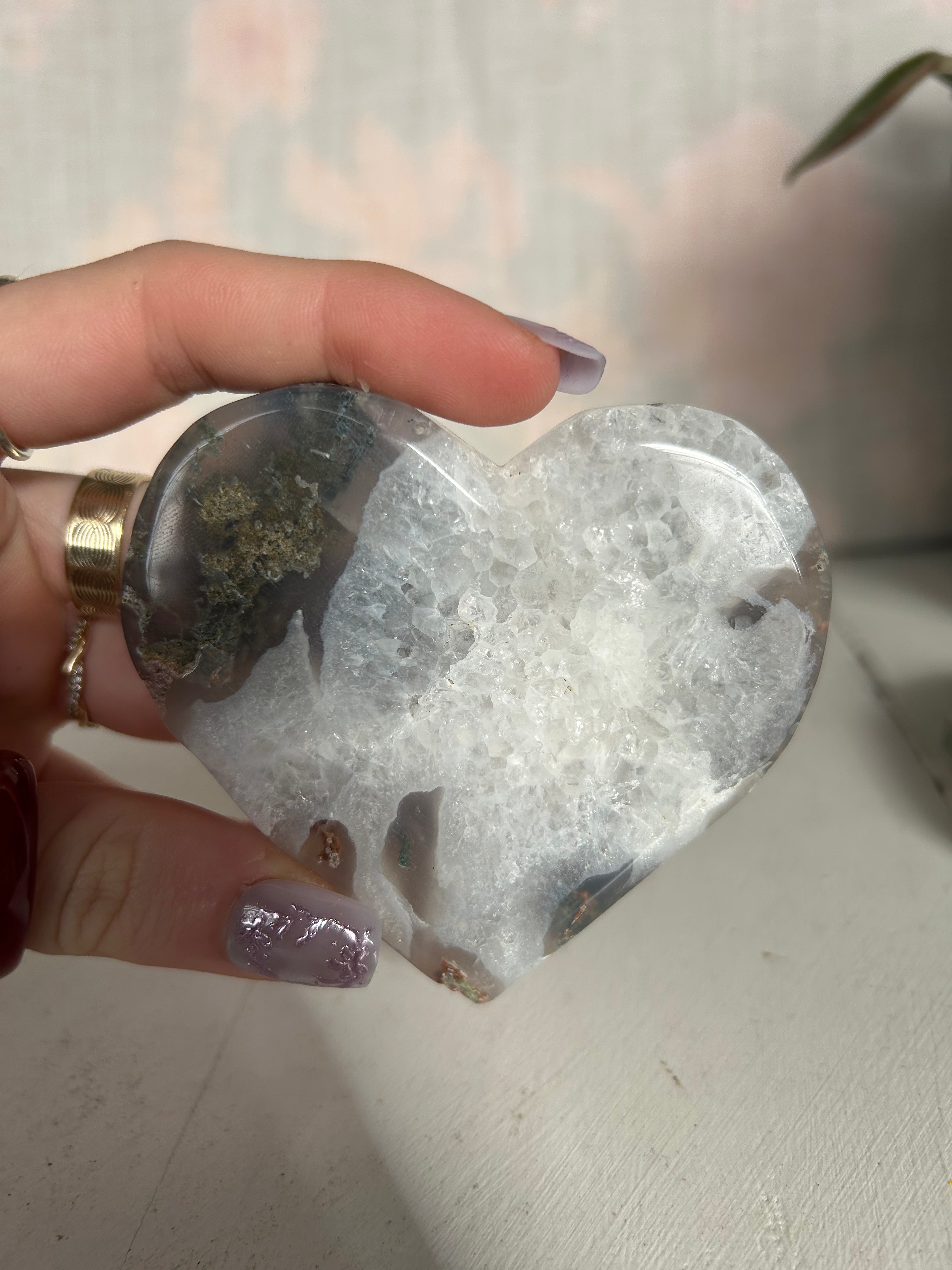 Moss Agate Heart Slab #2
