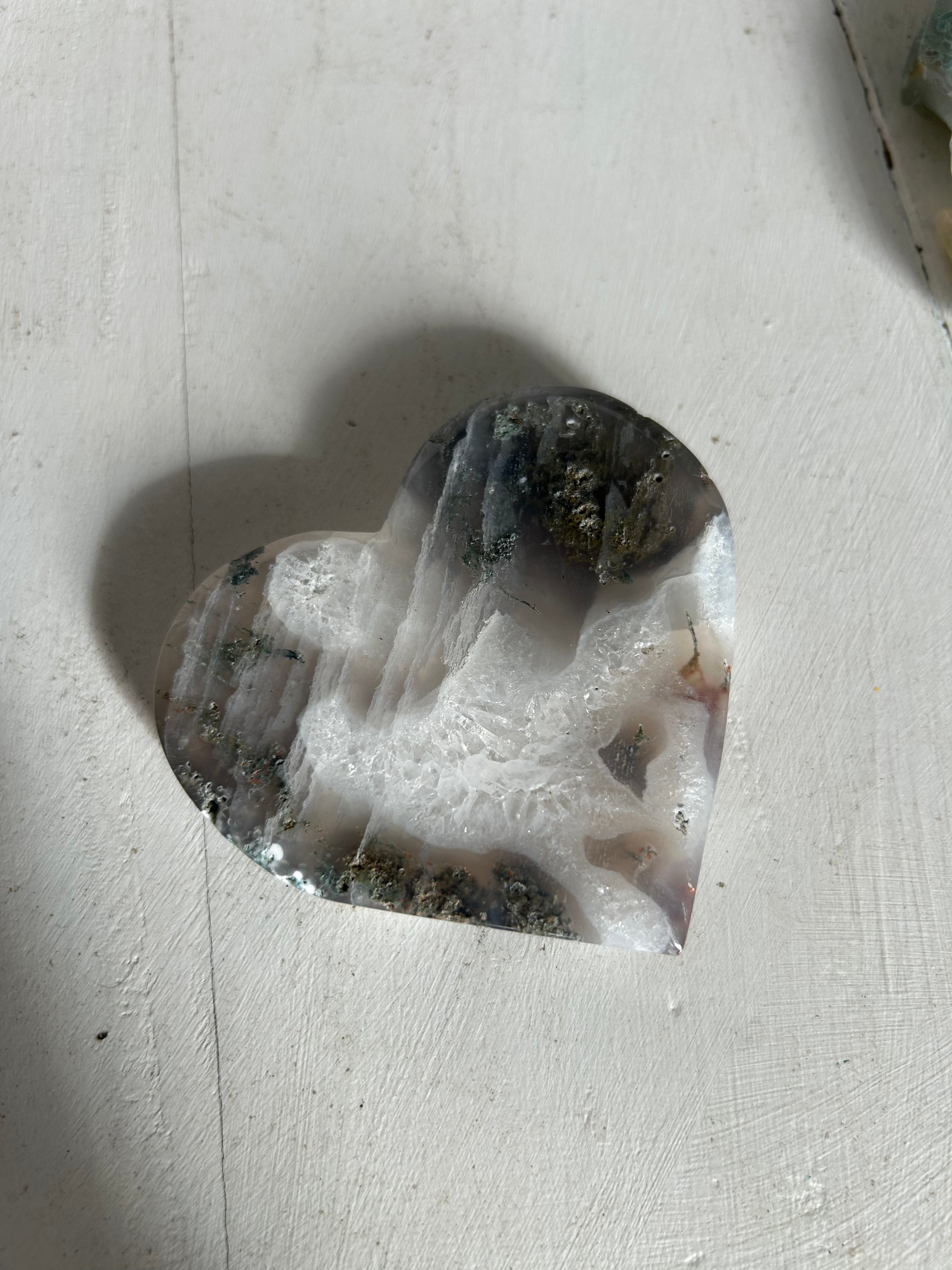 Moss Agate Heart Slab #2