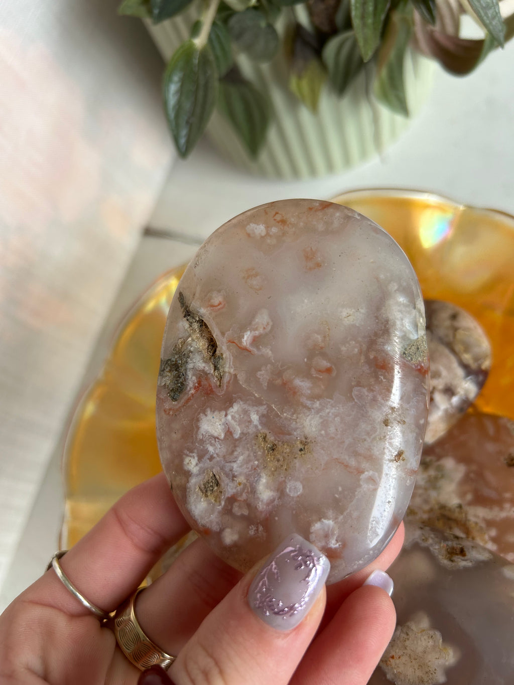 Flower Agate Palmstone