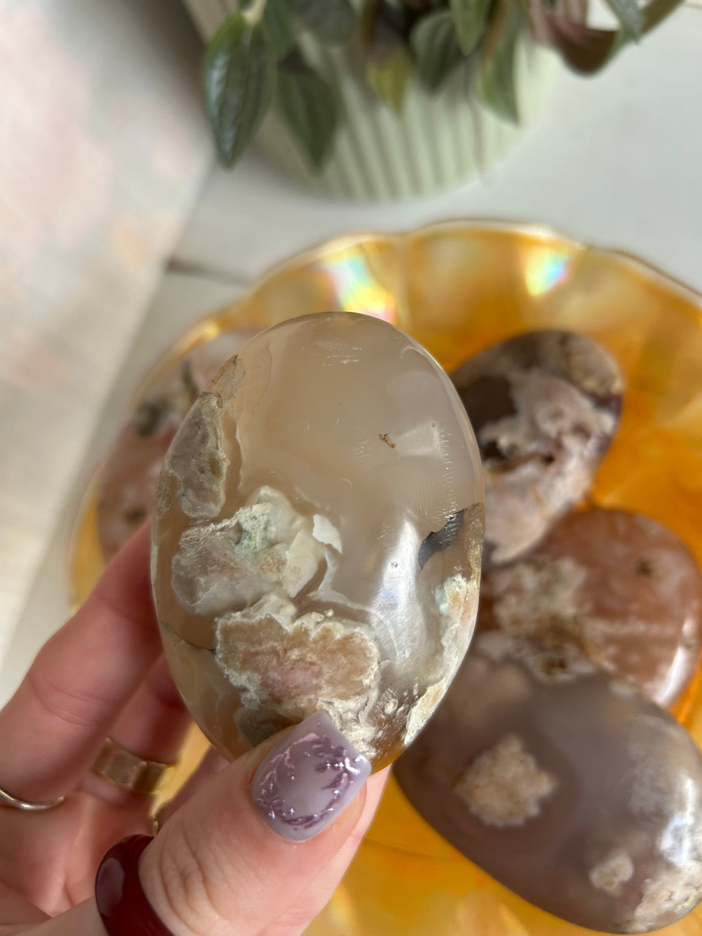 Flower Agate Palmstone