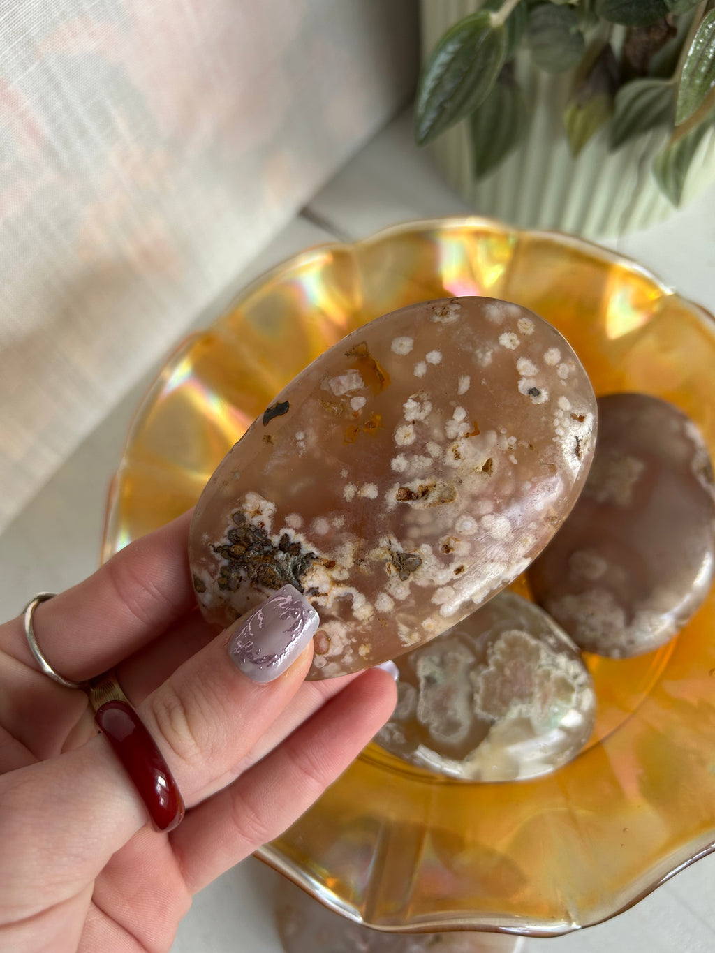 Flower Agate Palmstone