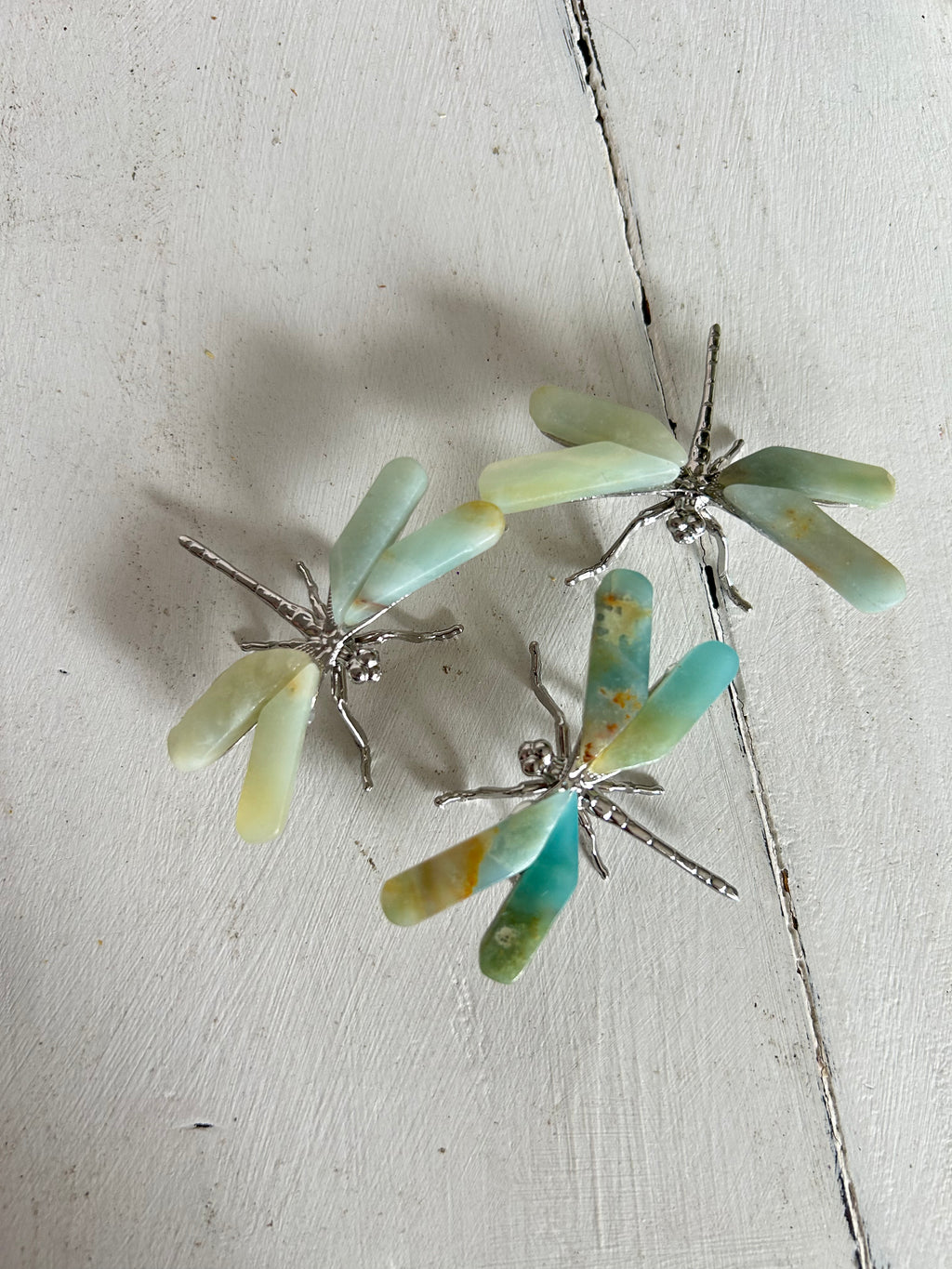 Dragonfly Crystal Carving - Green