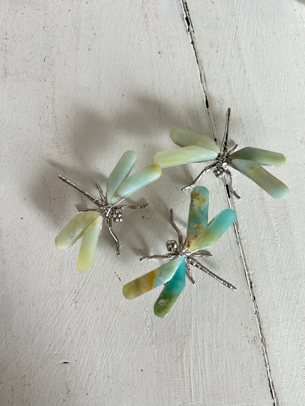Dragonfly Crystal Carving - Green