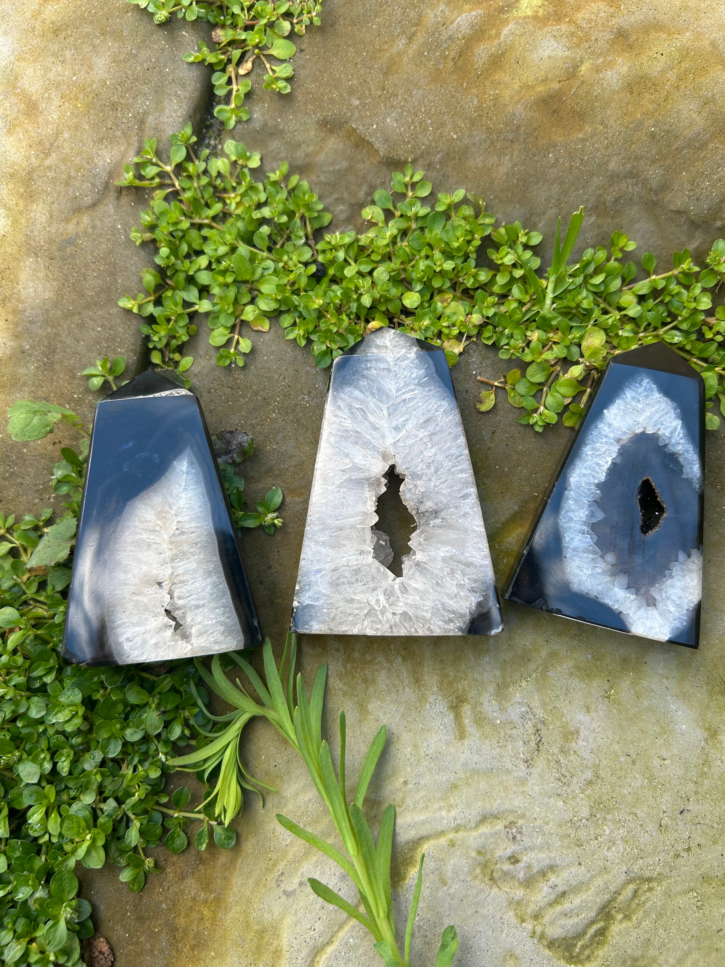 Black Agate Druzy Tower #3