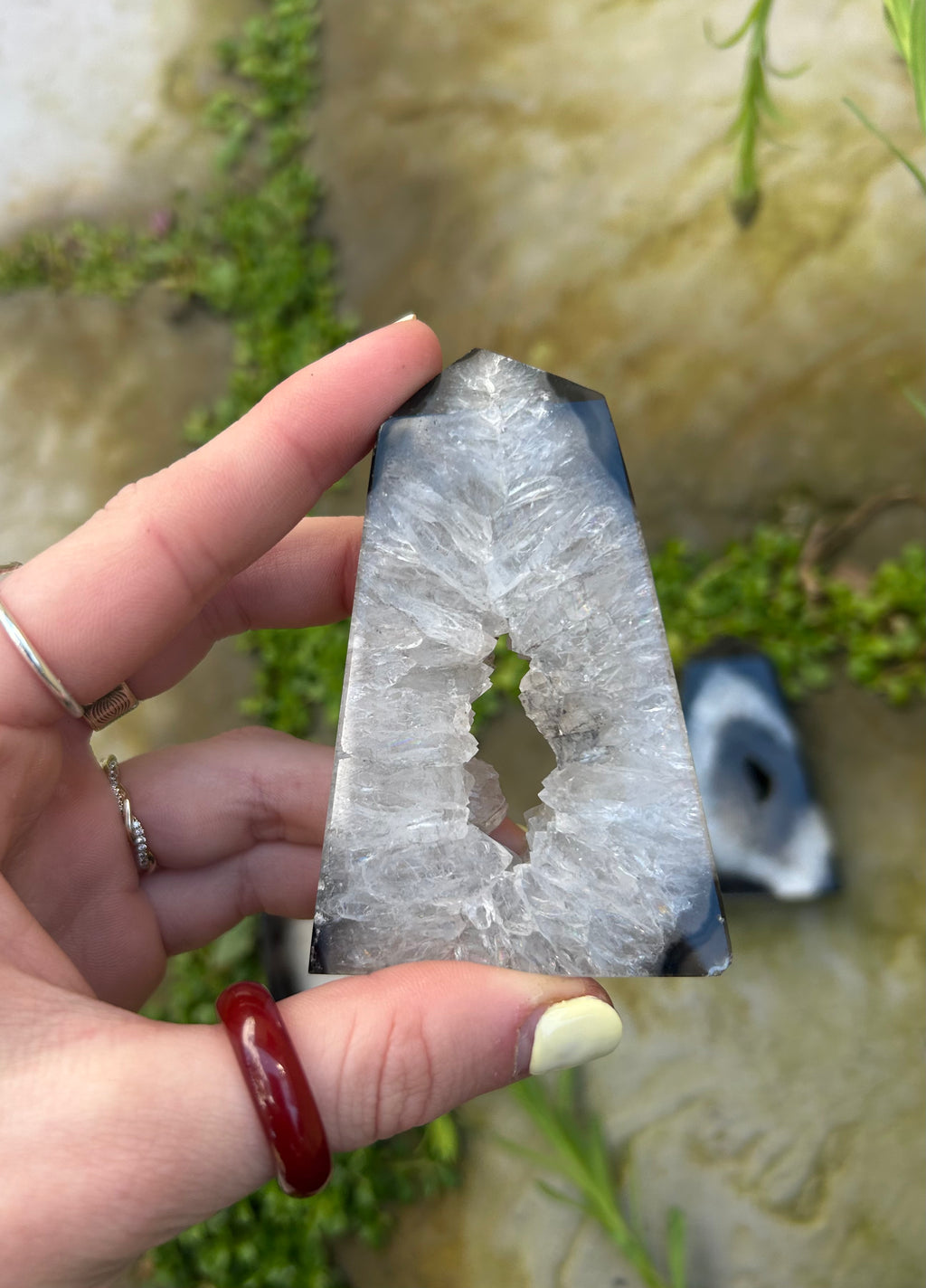 Black Agate Druzy Tower #1