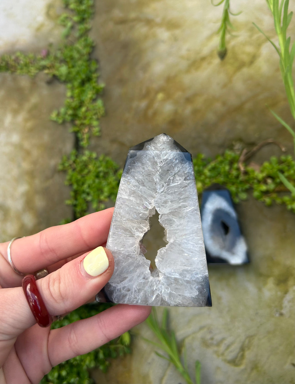 Black Agate Druzy Tower #1