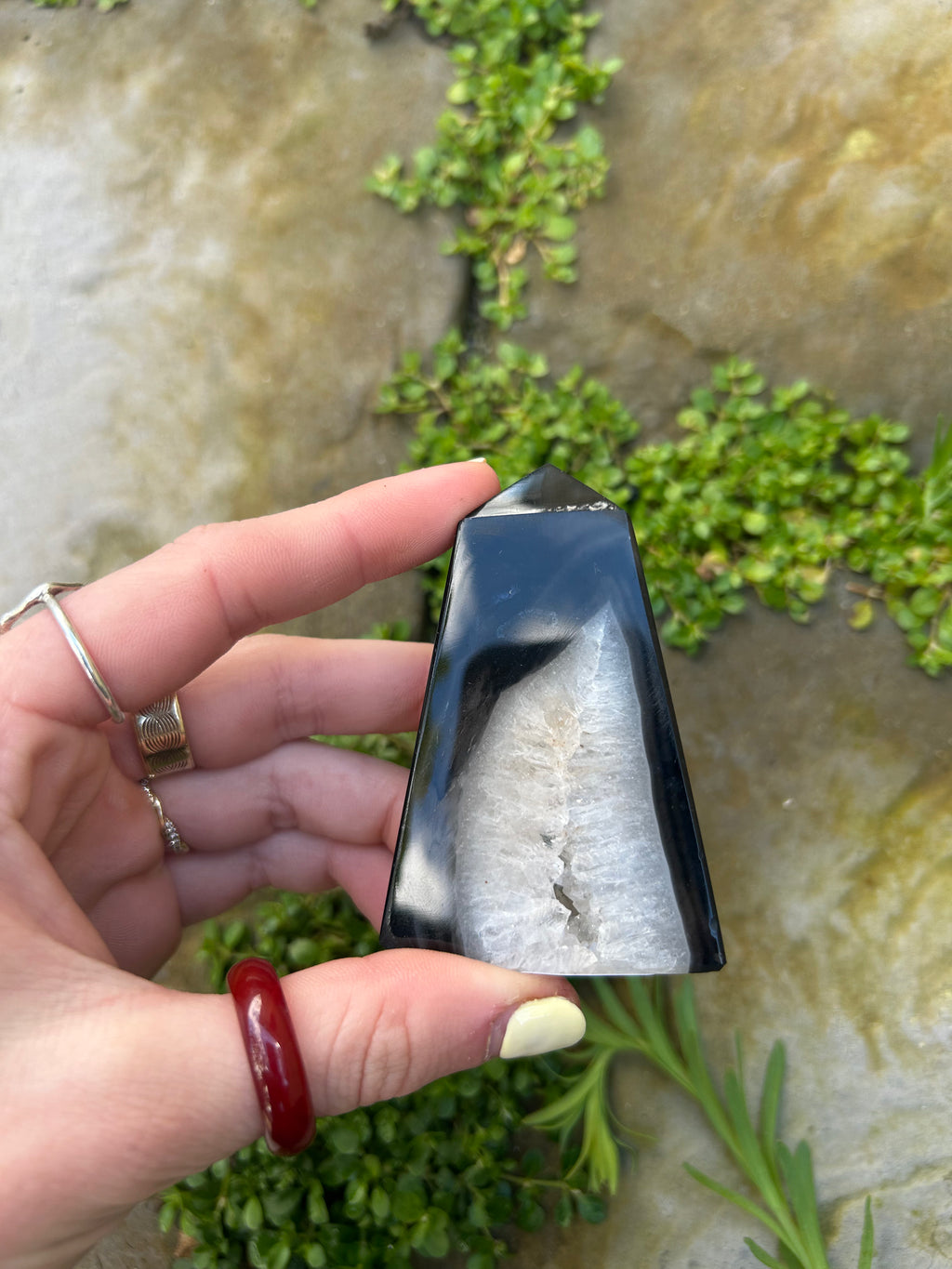 Black Agate Druzy Tower #3