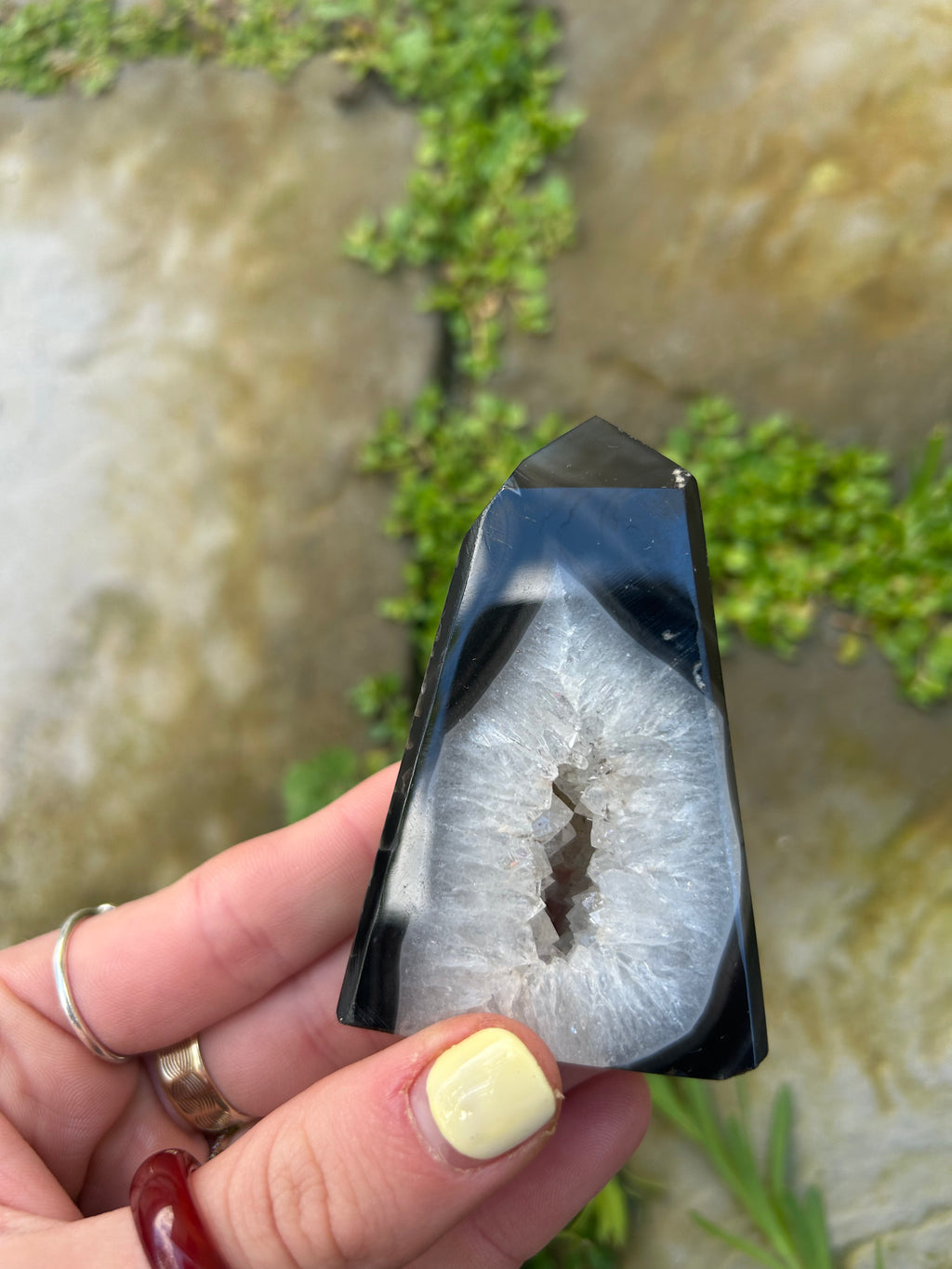 Black Agate Druzy Tower #3