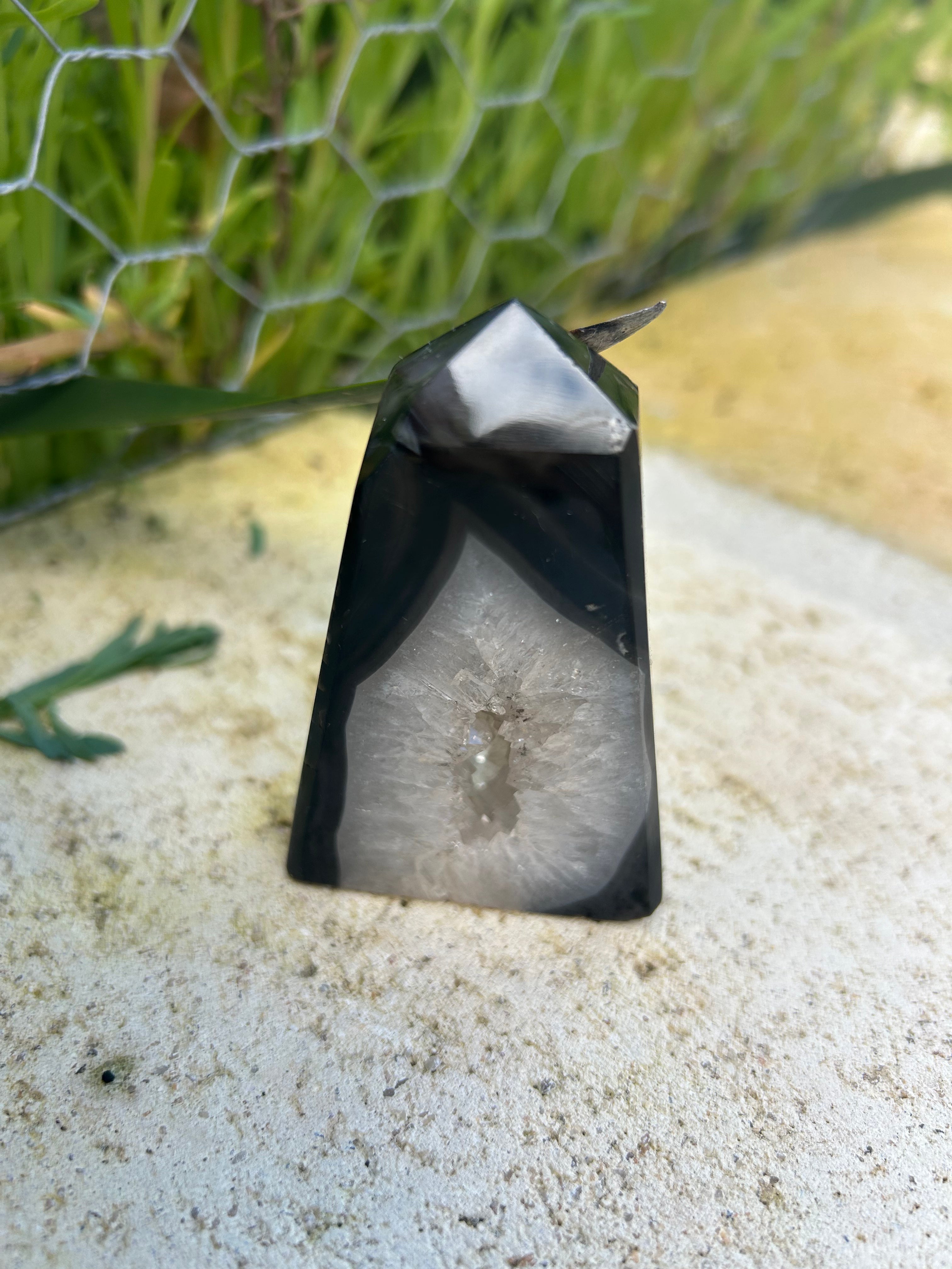 Black Agate Druzy Tower #3