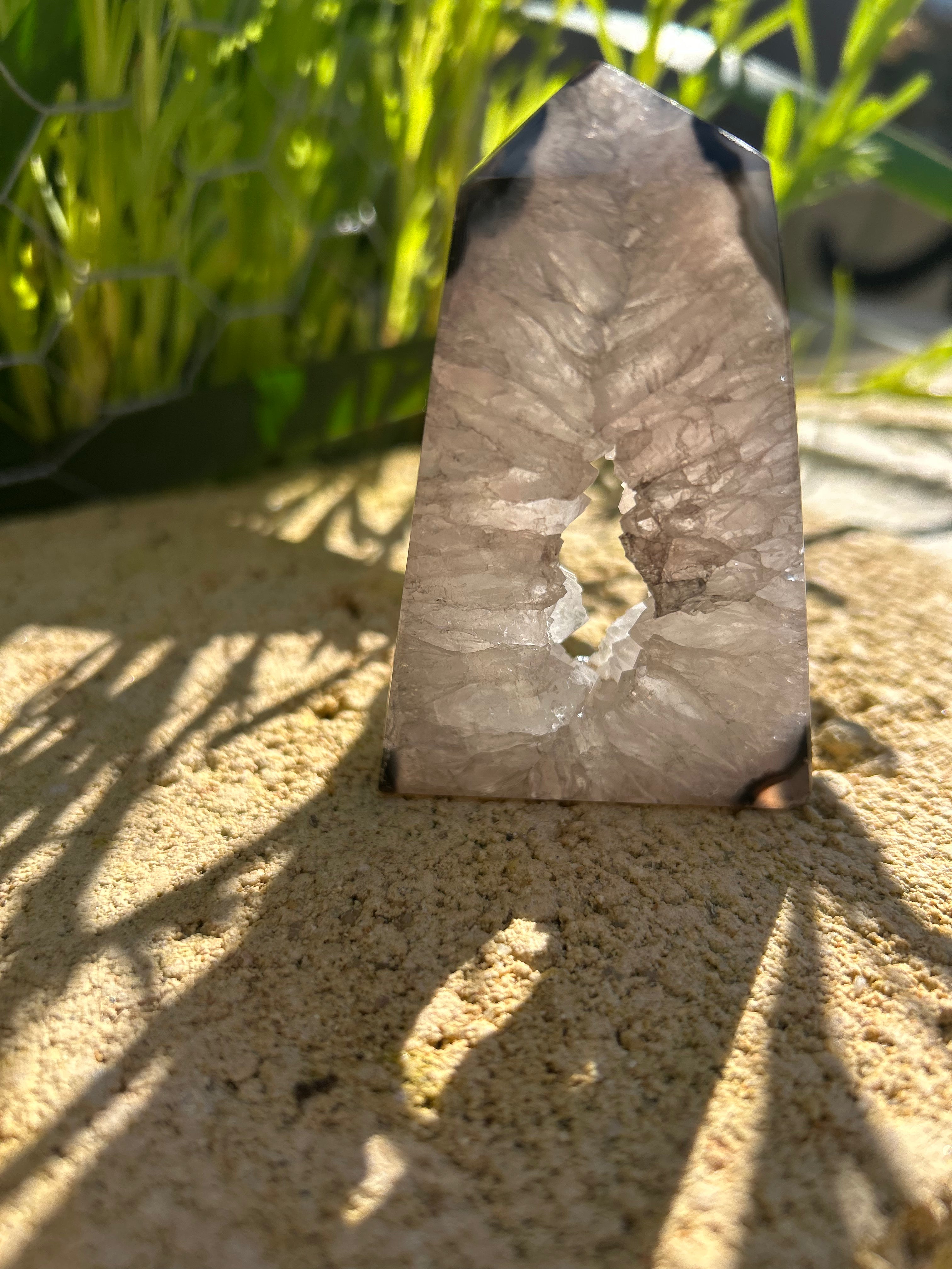 Black Agate Druzy Tower #1