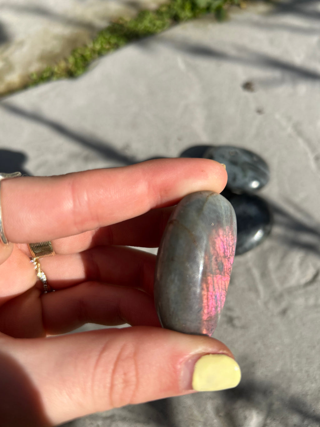 Purple Labradorite Palmstone #1