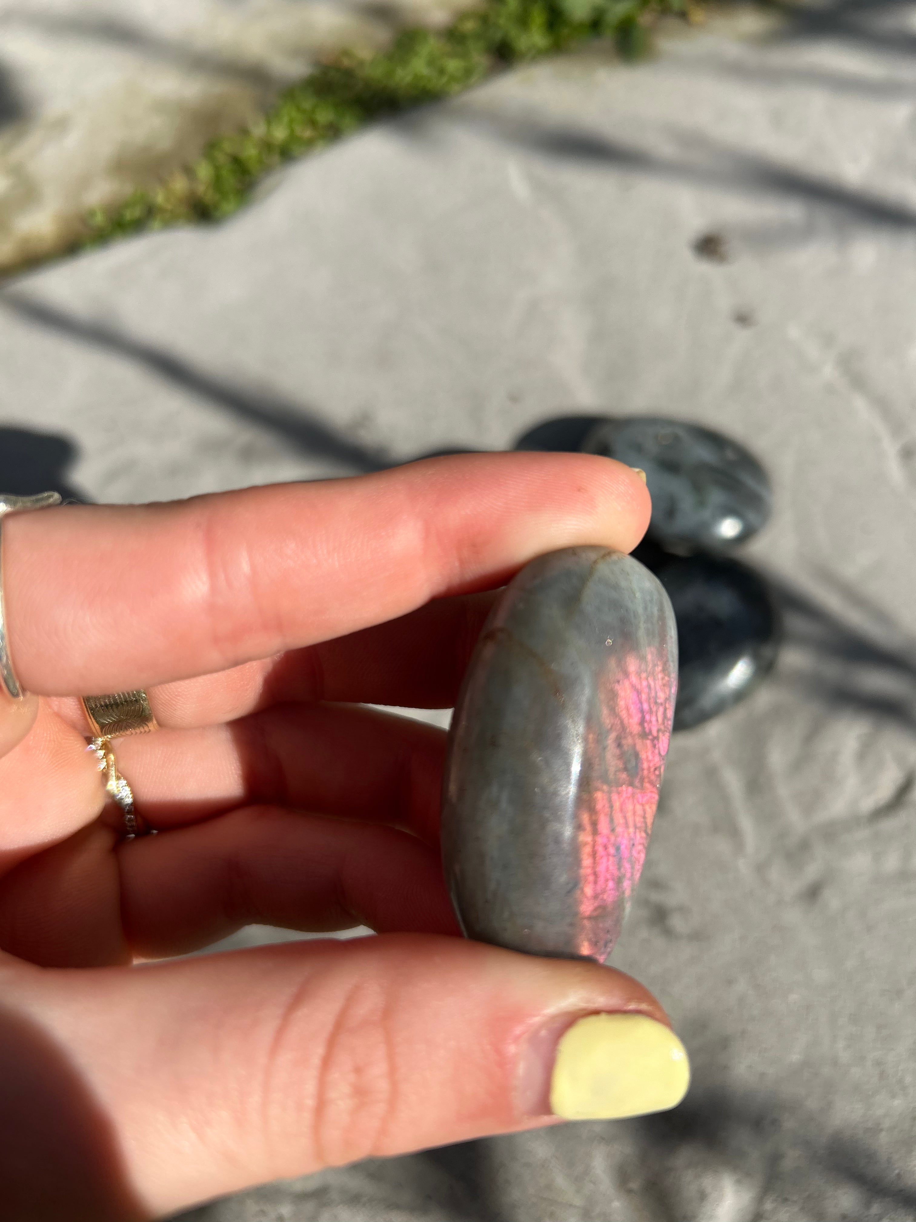 Purple Labradorite Palmstone #1