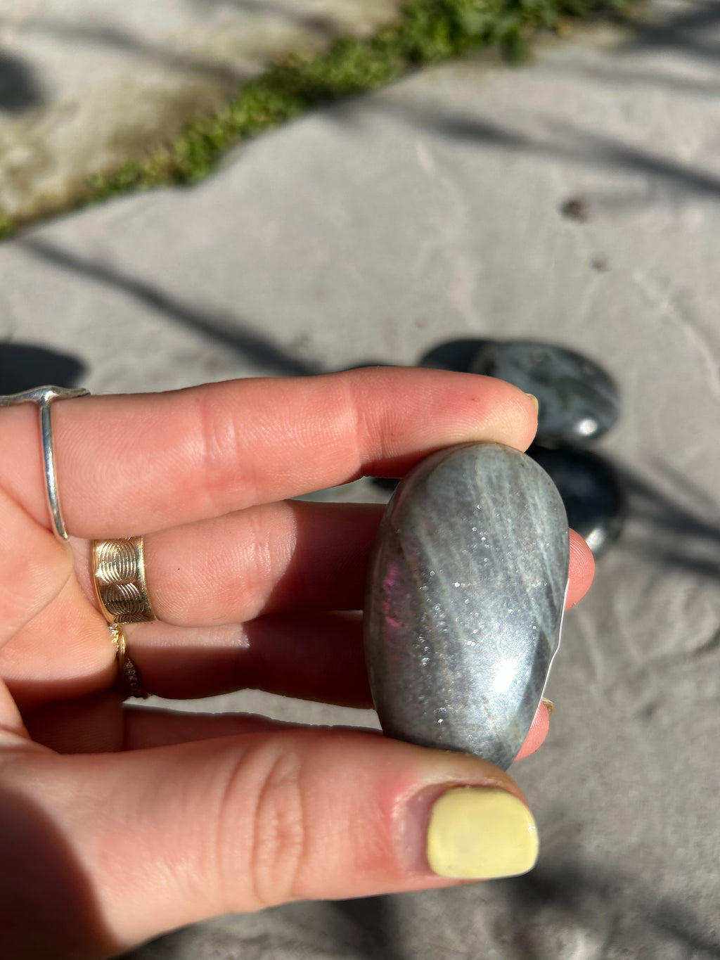 Purple Labradorite Palmstone #1