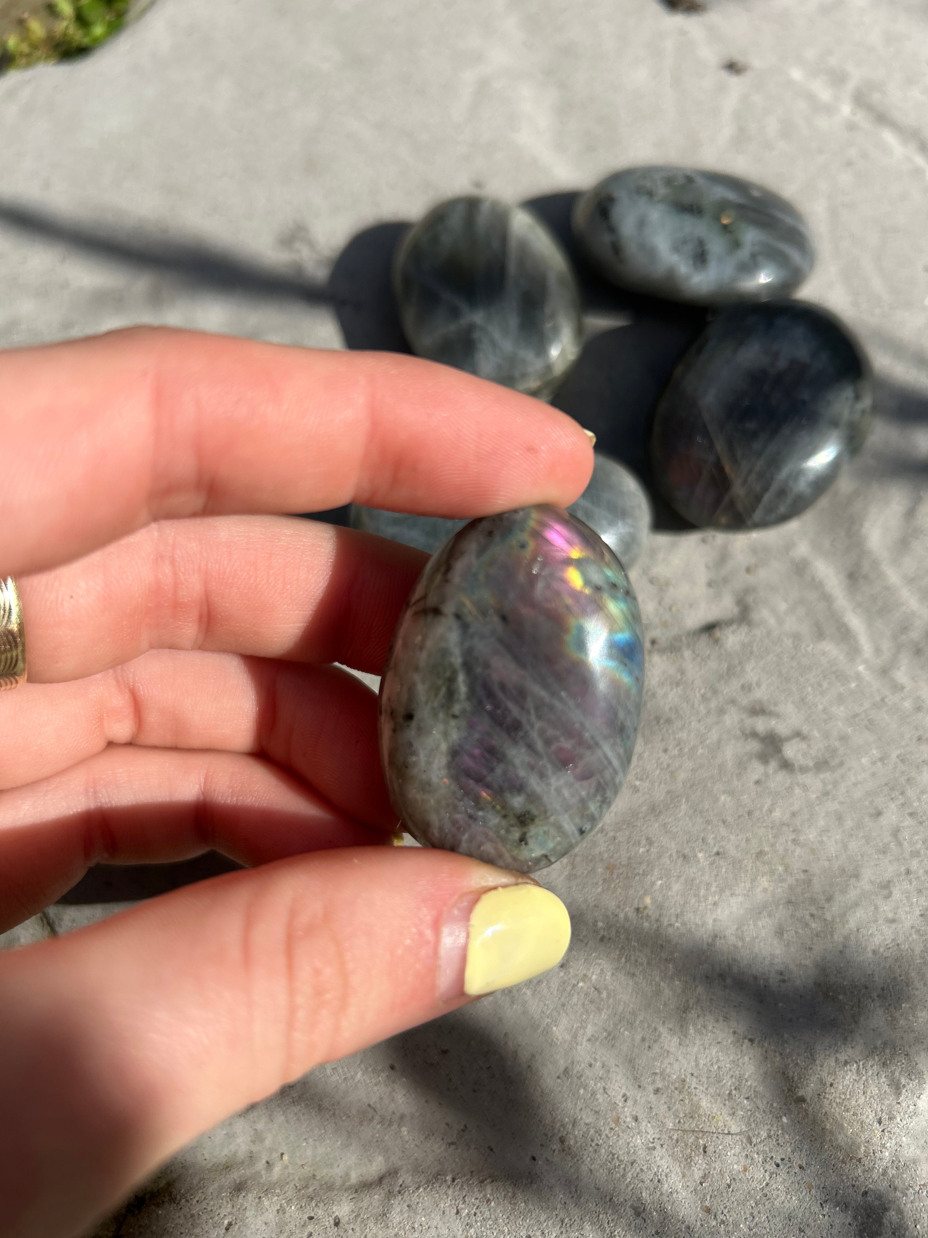 Purple Labradorite Palmstone #2