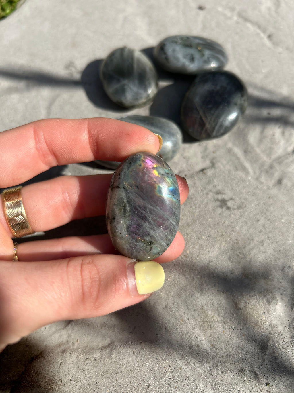 Purple Labradorite Palmstone #2