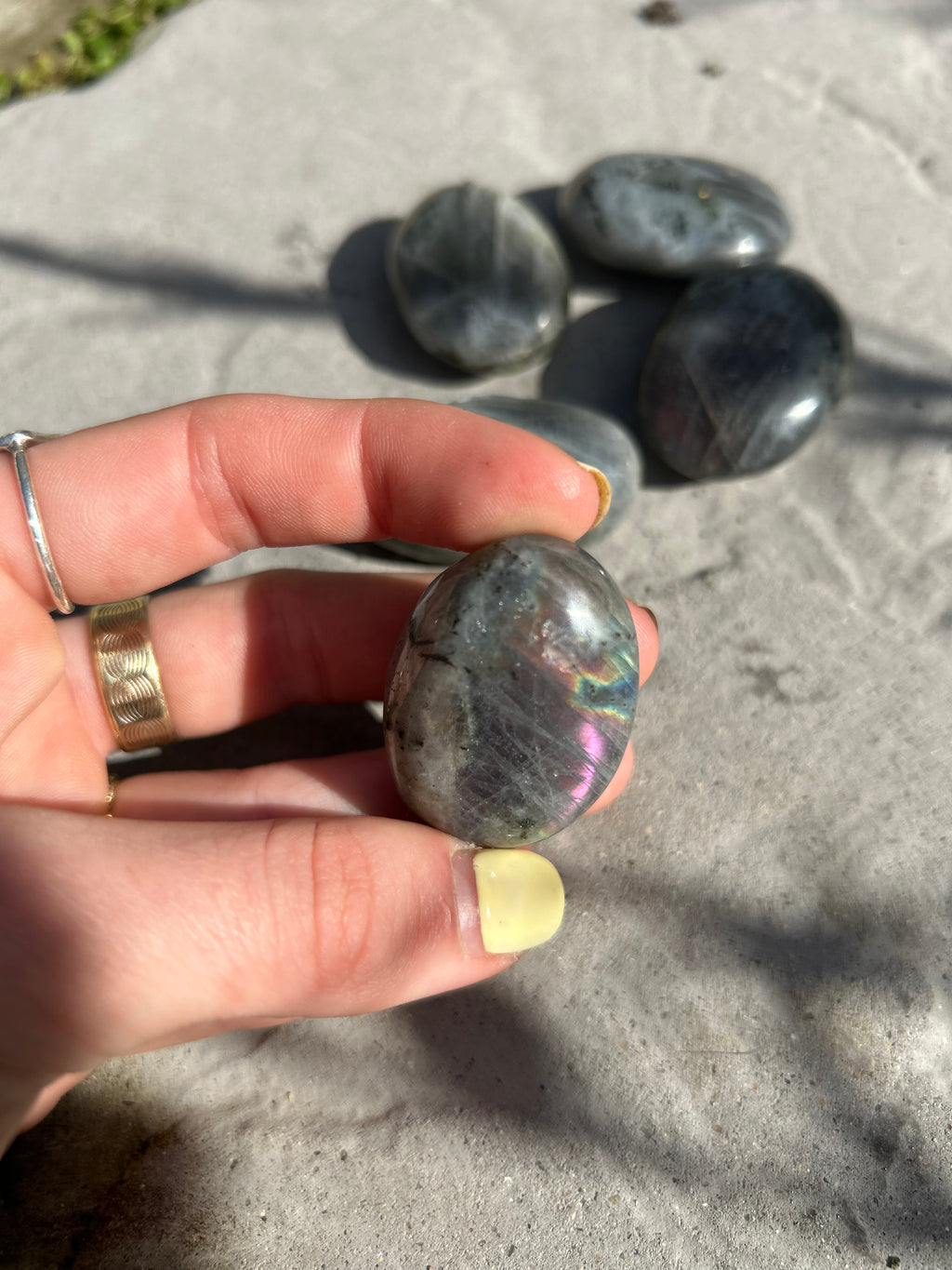 Purple Labradorite Palmstone #2