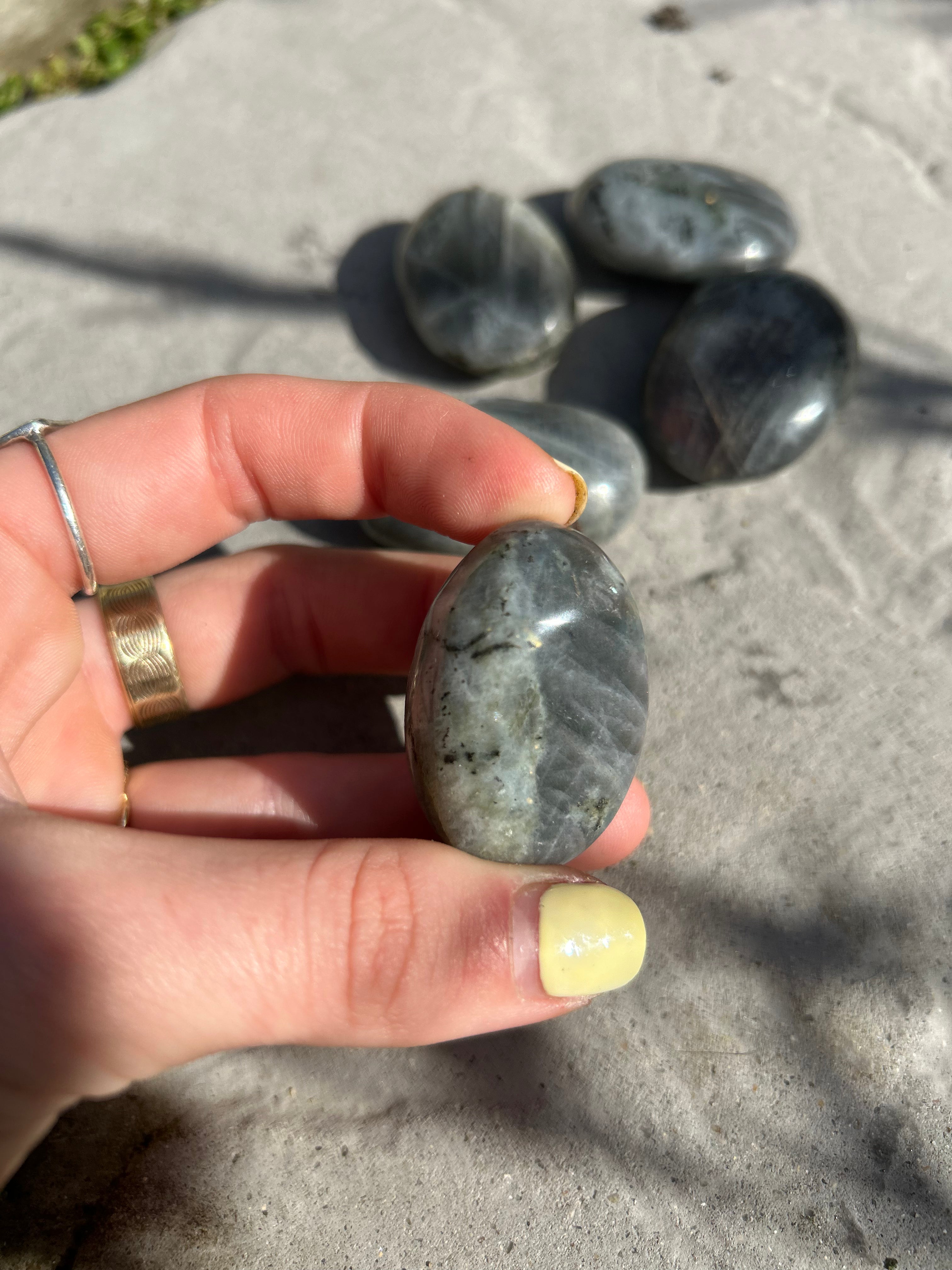 Purple Labradorite Palmstone #2