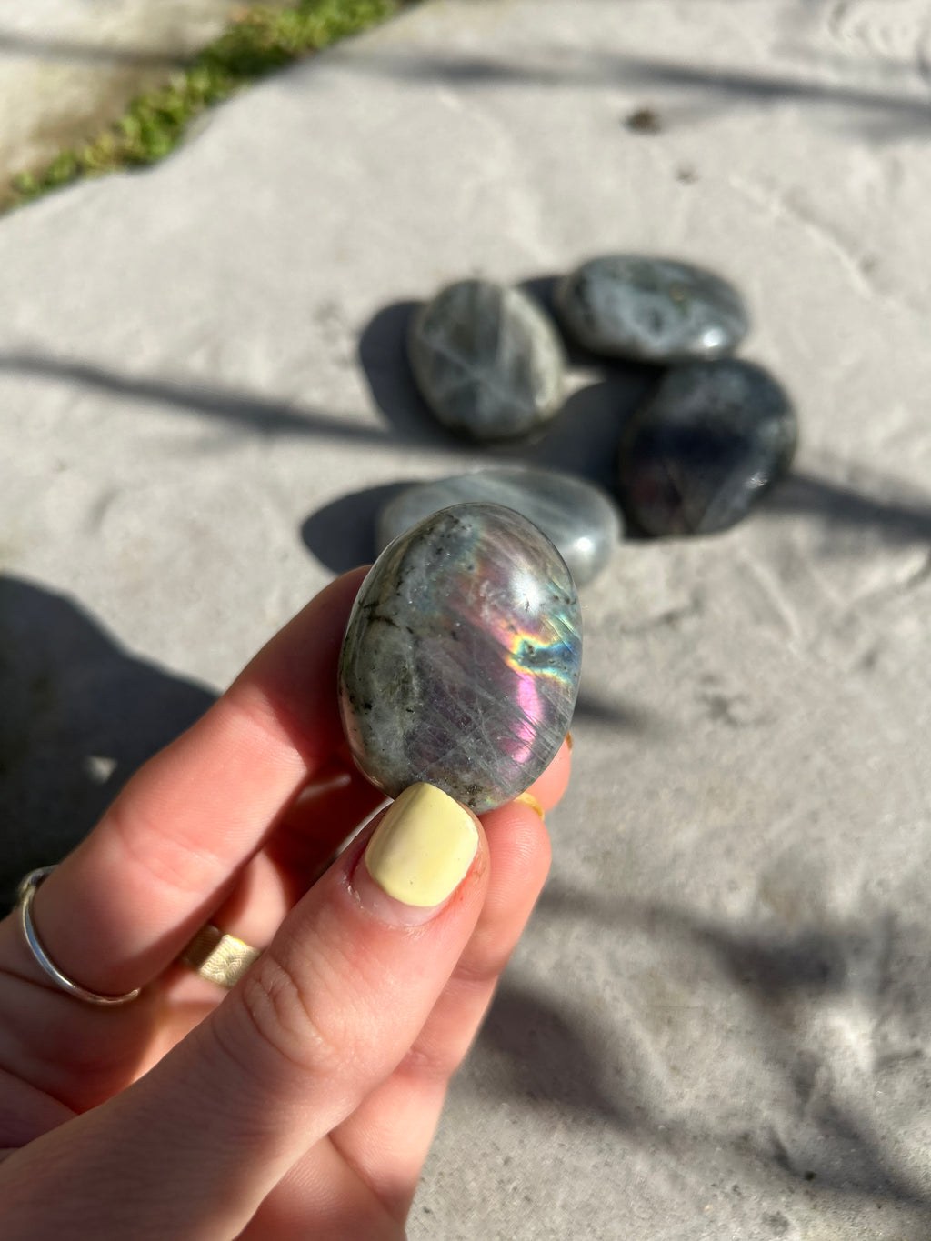 Purple Labradorite Palmstone #2