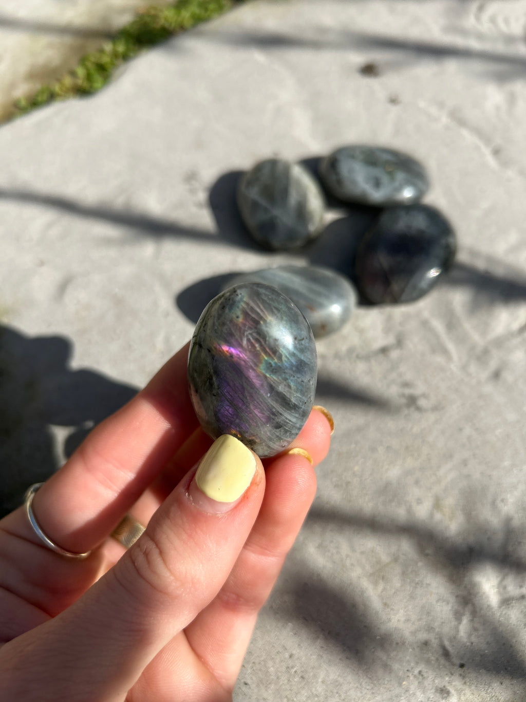 Purple Labradorite Palmstone #2