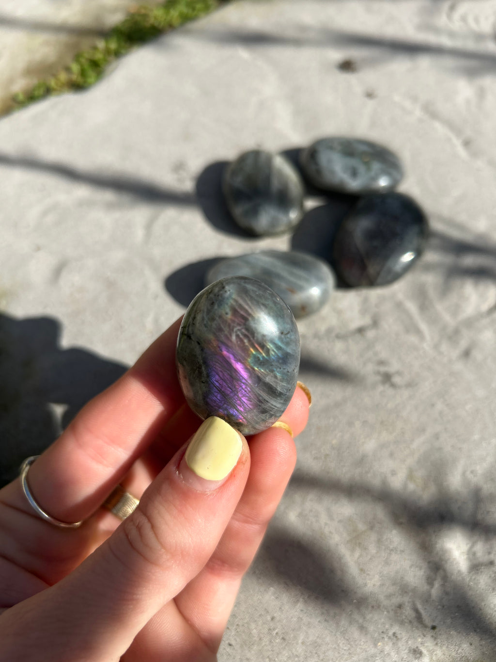 Purple Labradorite Palmstone #2
