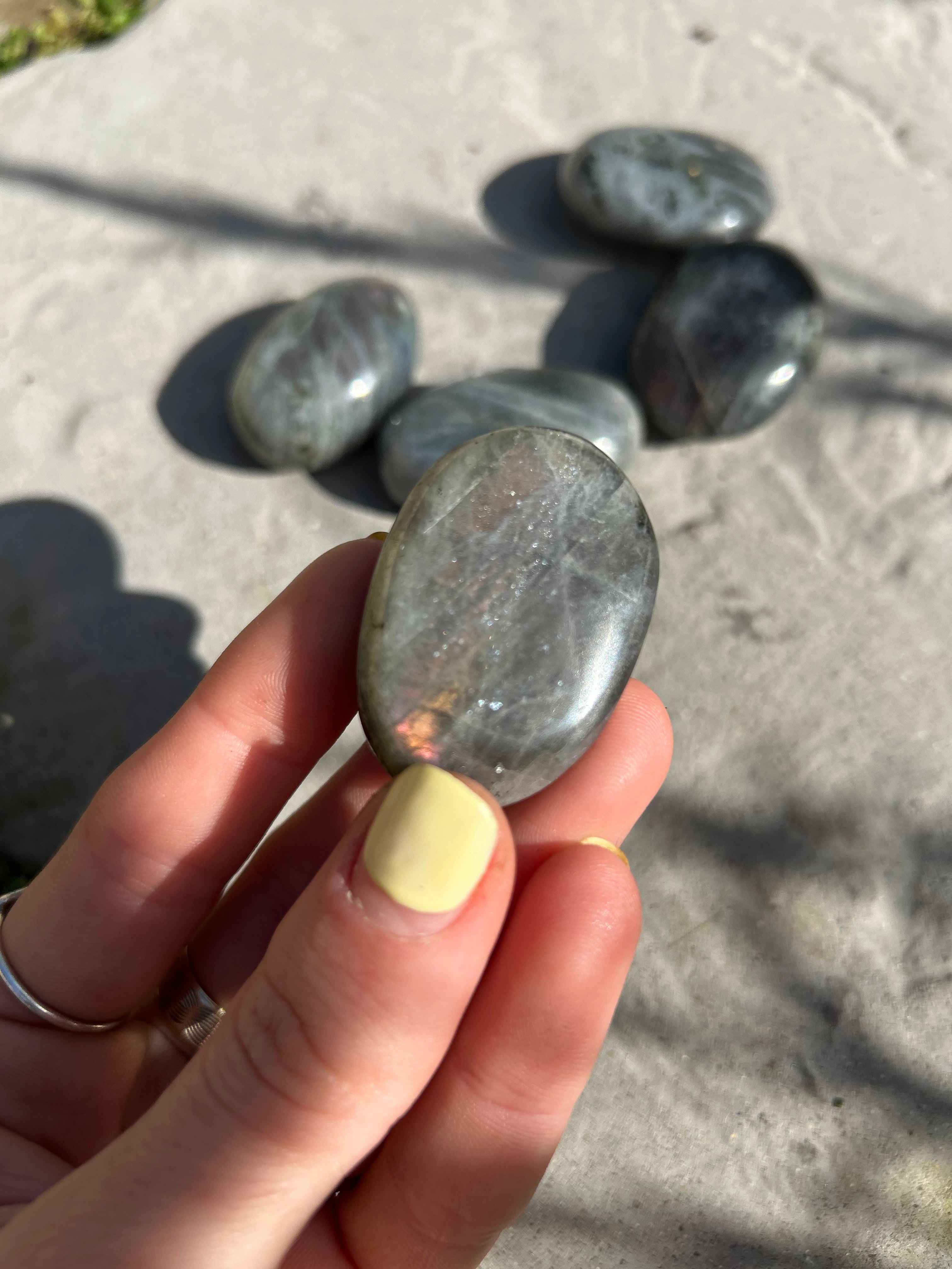 Purple Labradorite Palmstone #3