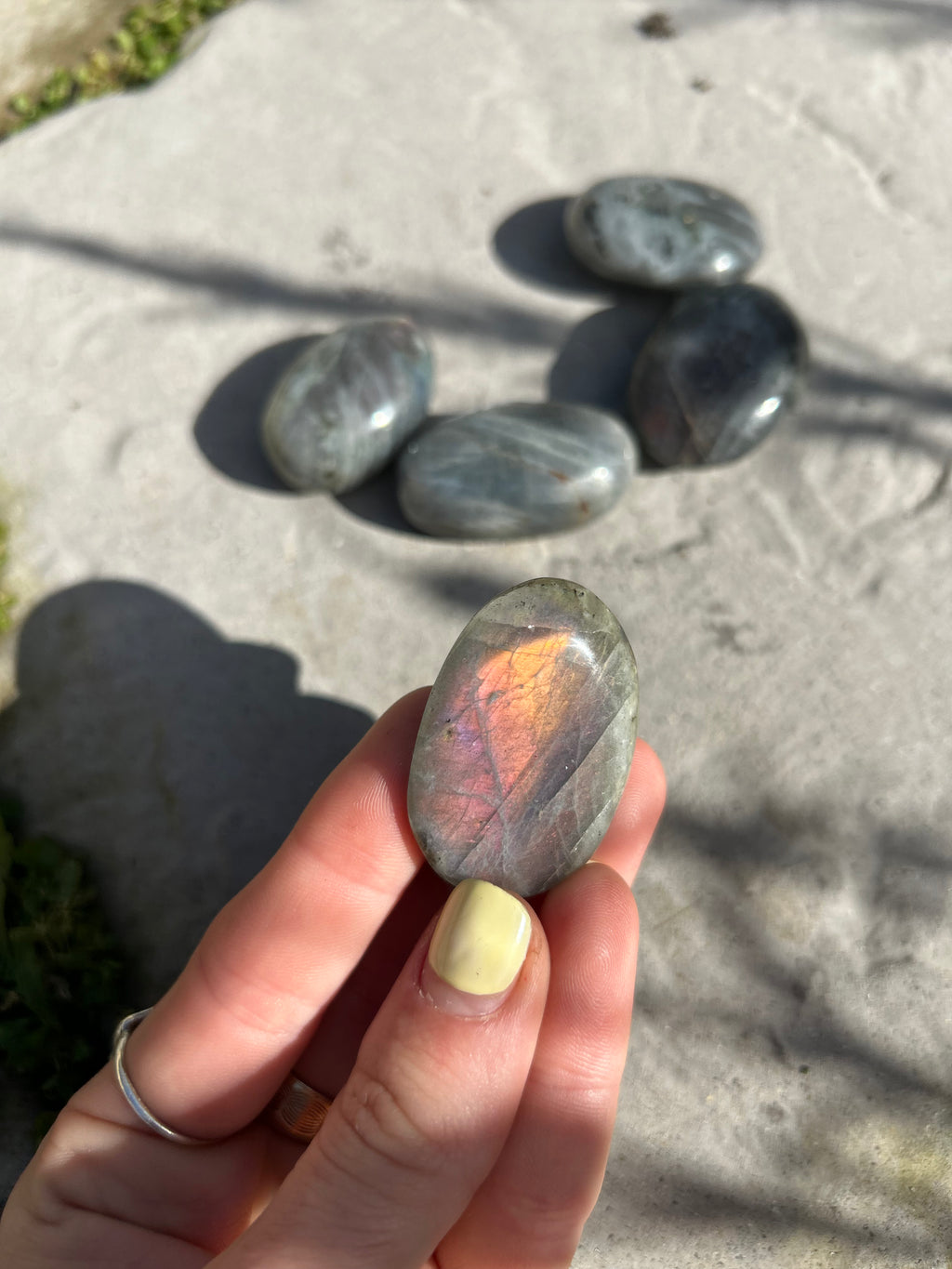 Purple Labradorite Palmstone #3