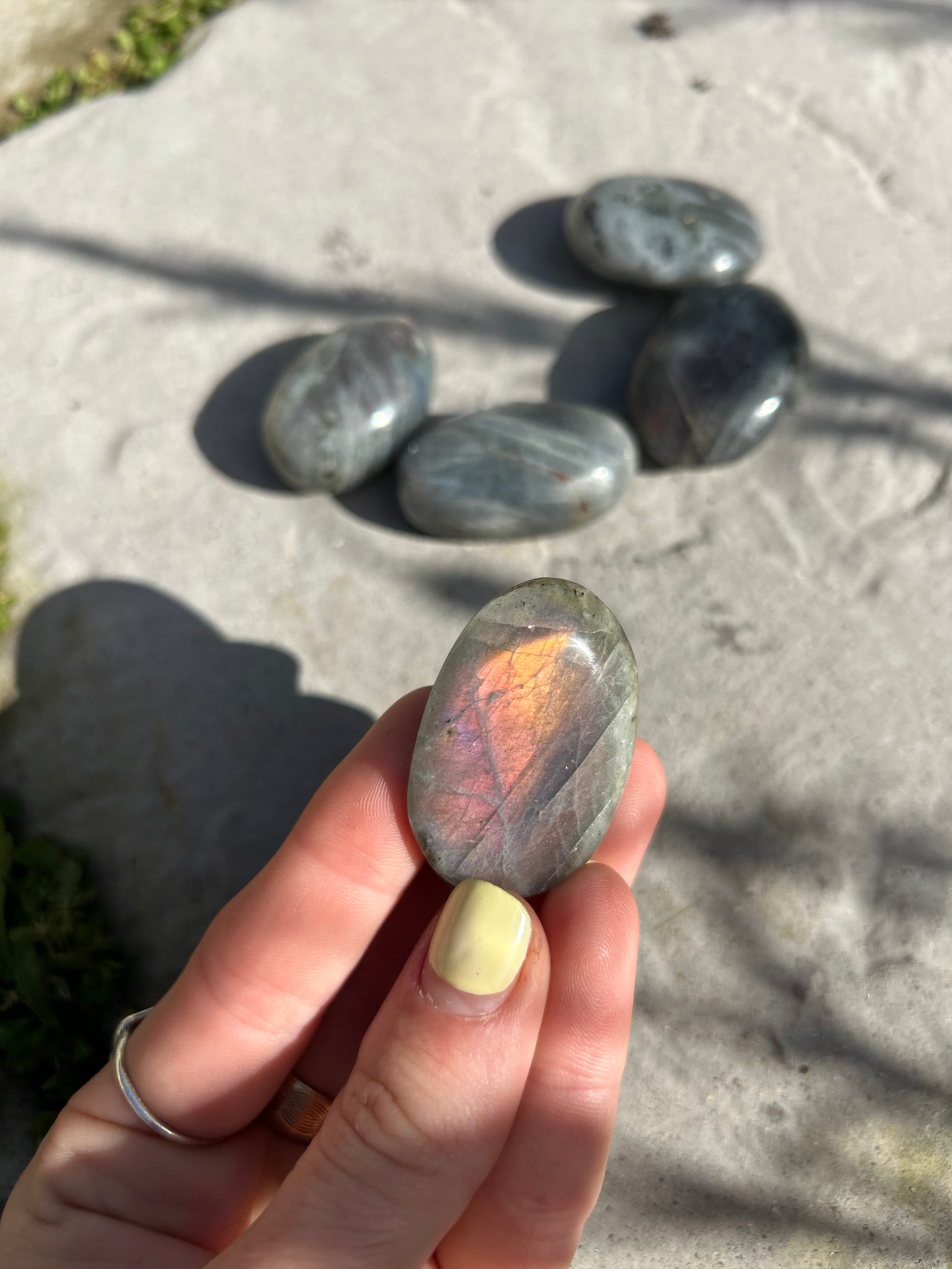 Purple Labradorite Palmstone #3