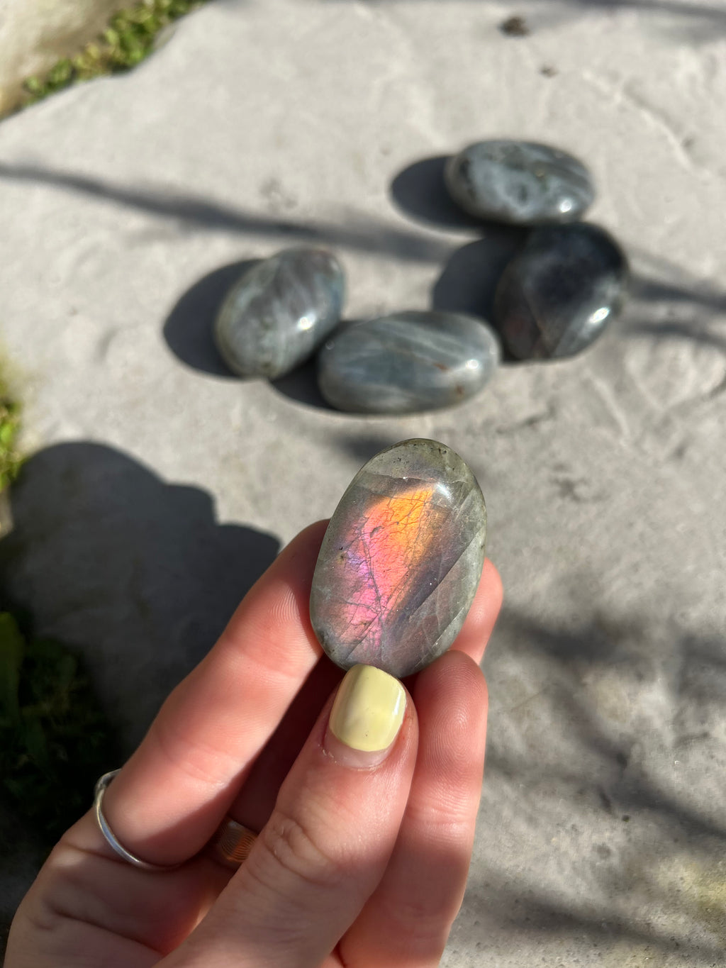 Purple Labradorite Palmstone #3