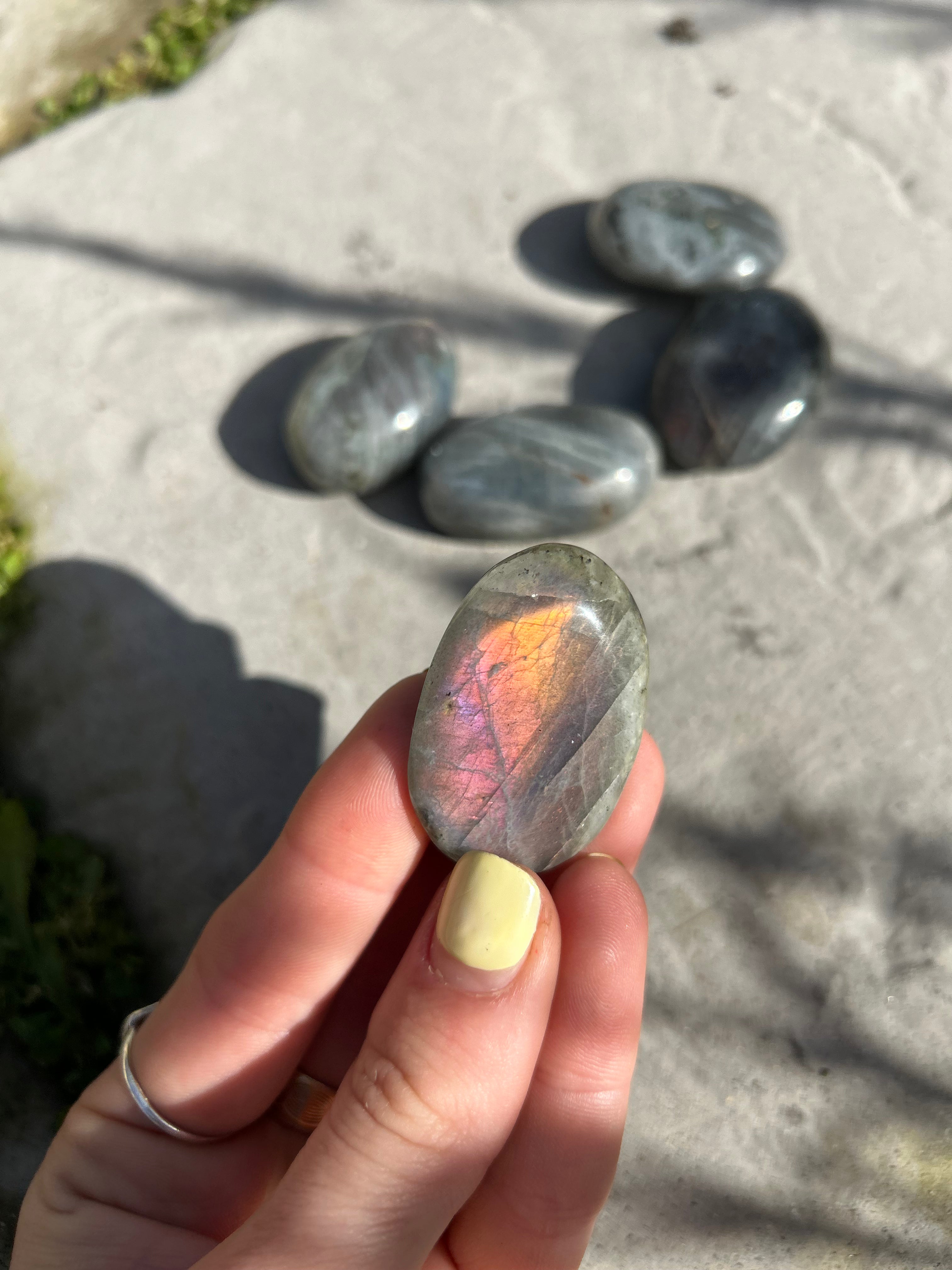 Purple Labradorite Palmstone #3