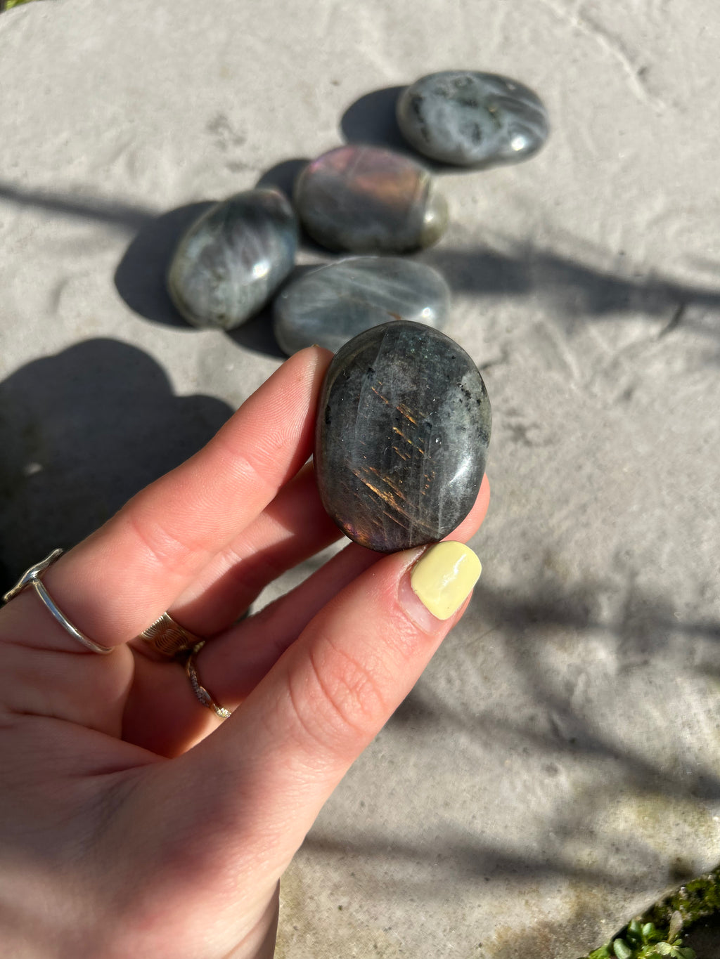 Purple Labradorite Palmstone #4