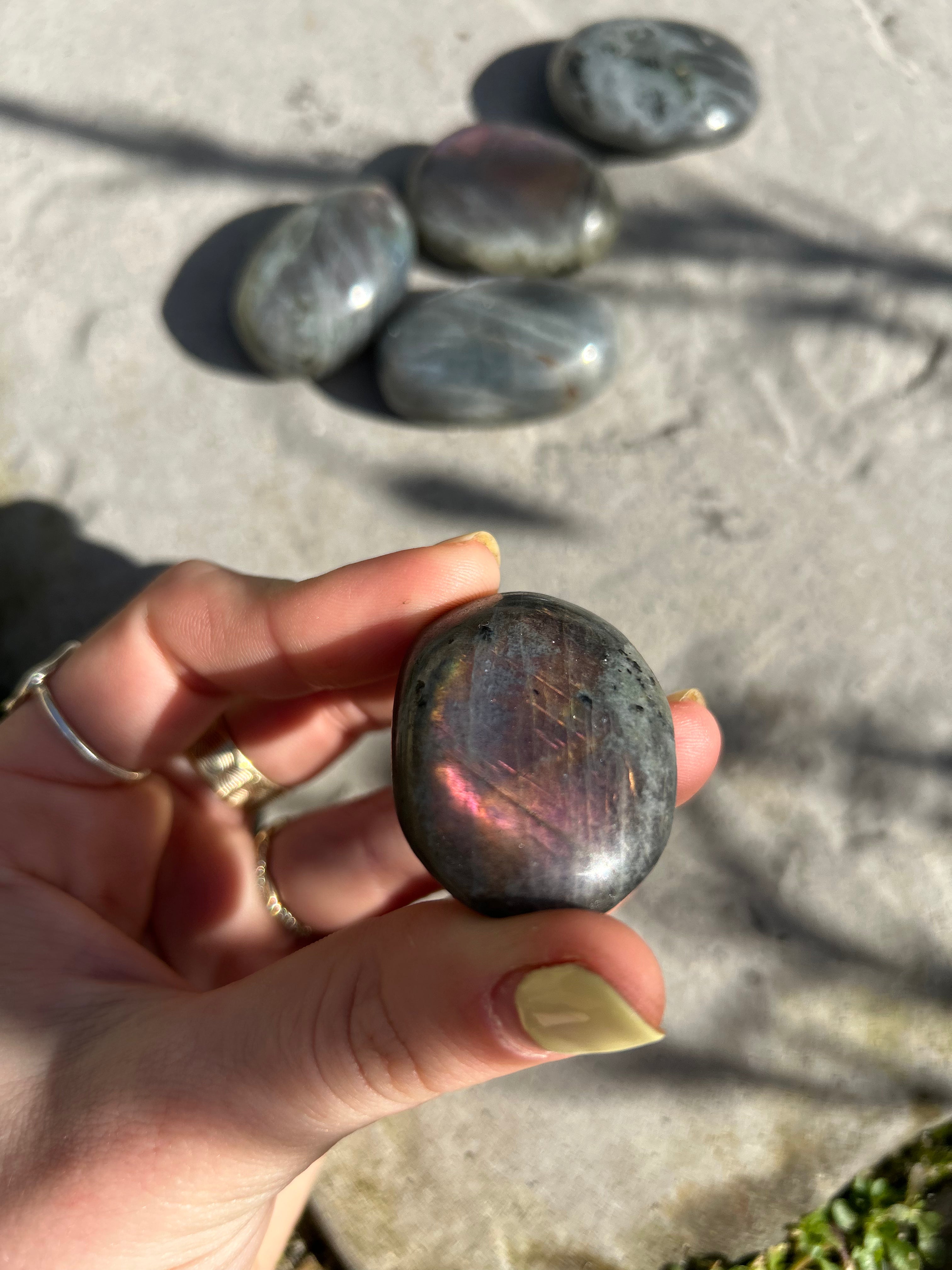 Purple Labradorite Palmstone #4
