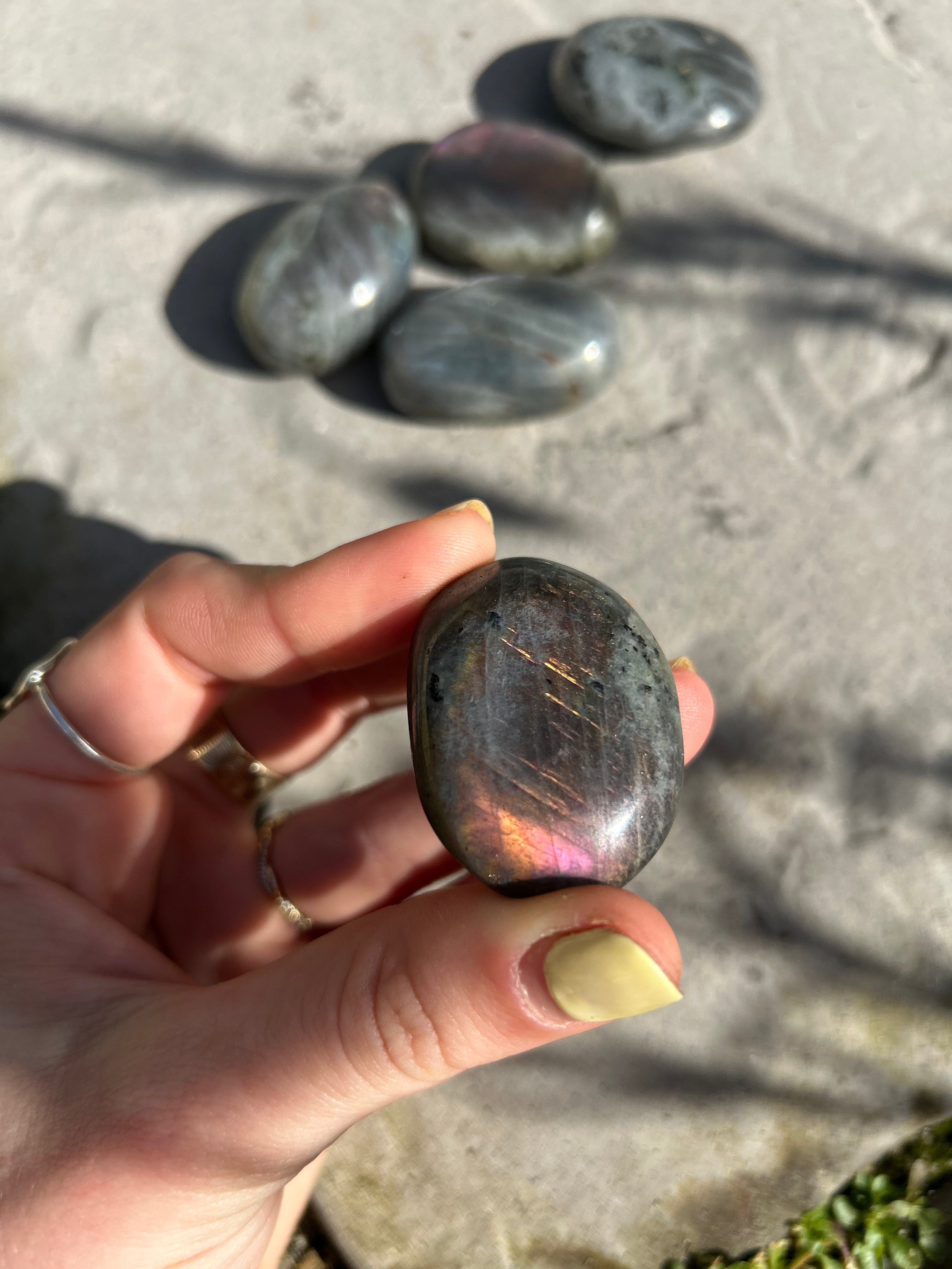 Purple Labradorite Palmstone #4
