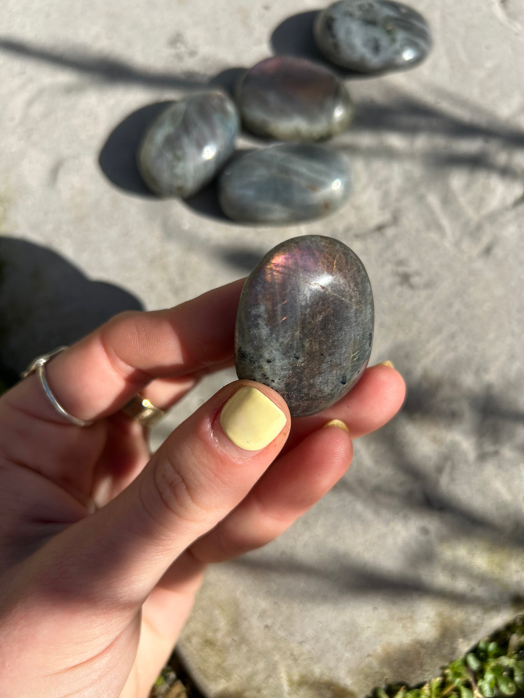 Purple Labradorite Palmstone #4