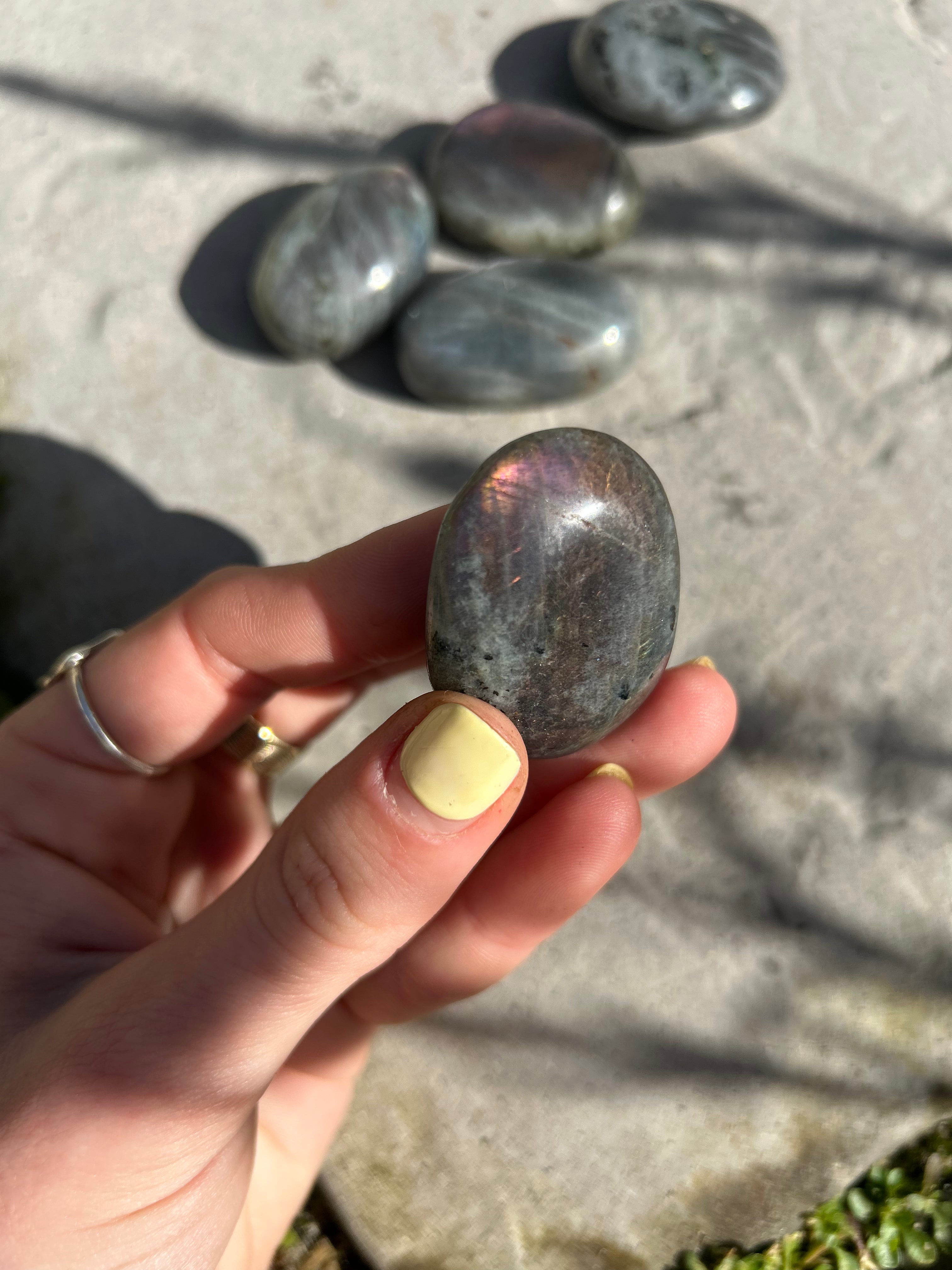 Purple Labradorite Palmstone #4