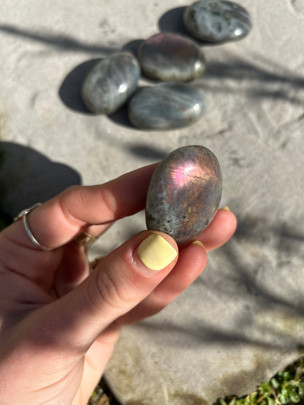 Purple Labradorite Palmstone #4