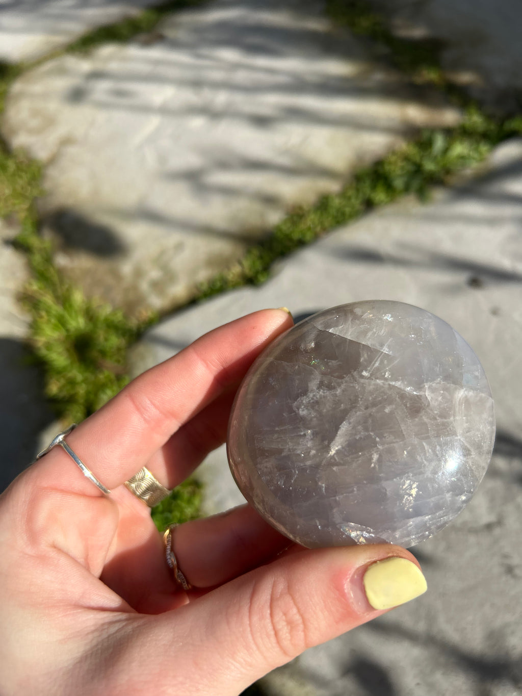 Blue Rose Quartz Palmstone