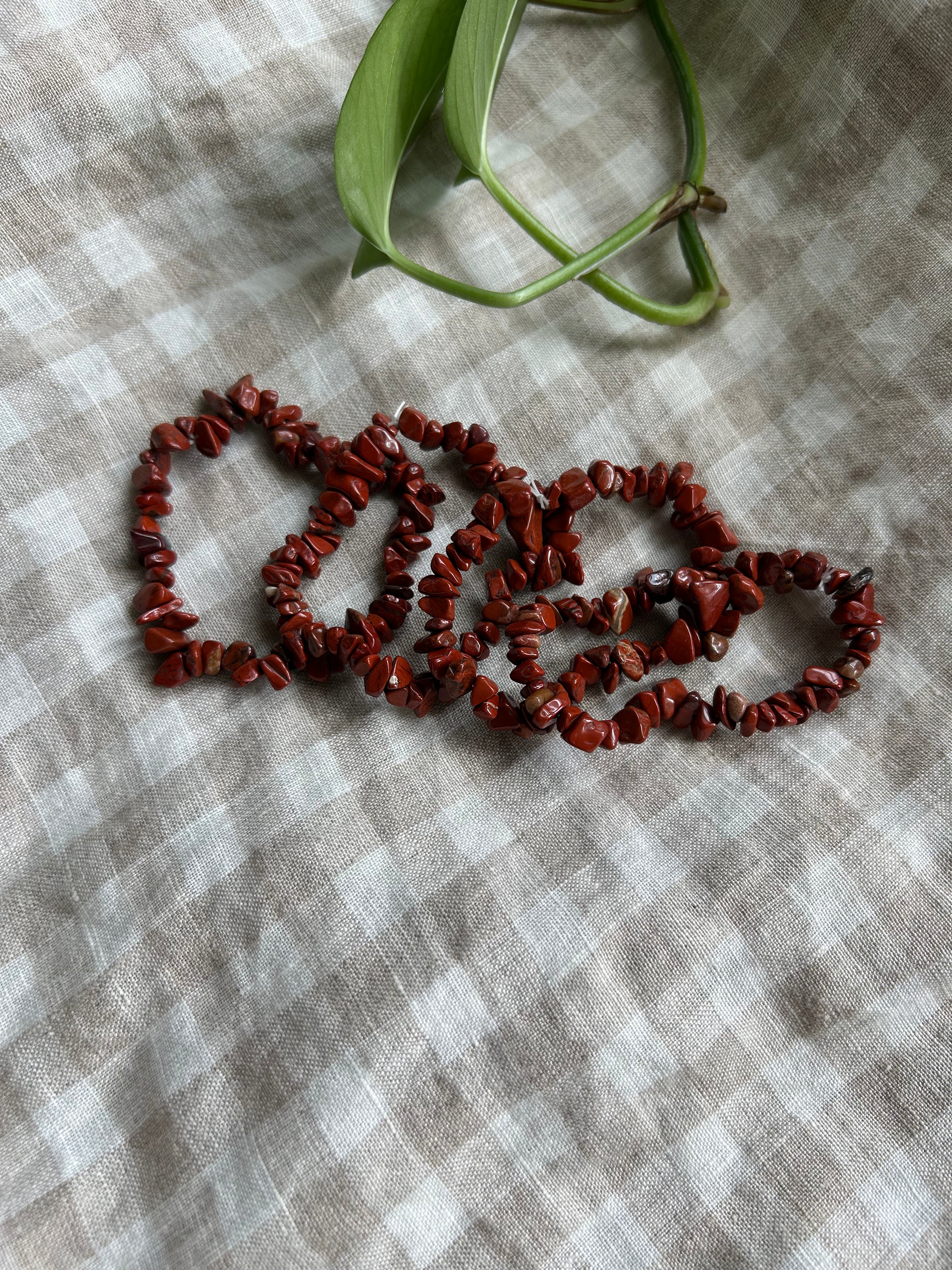 Red Jasper Chip Bracelet