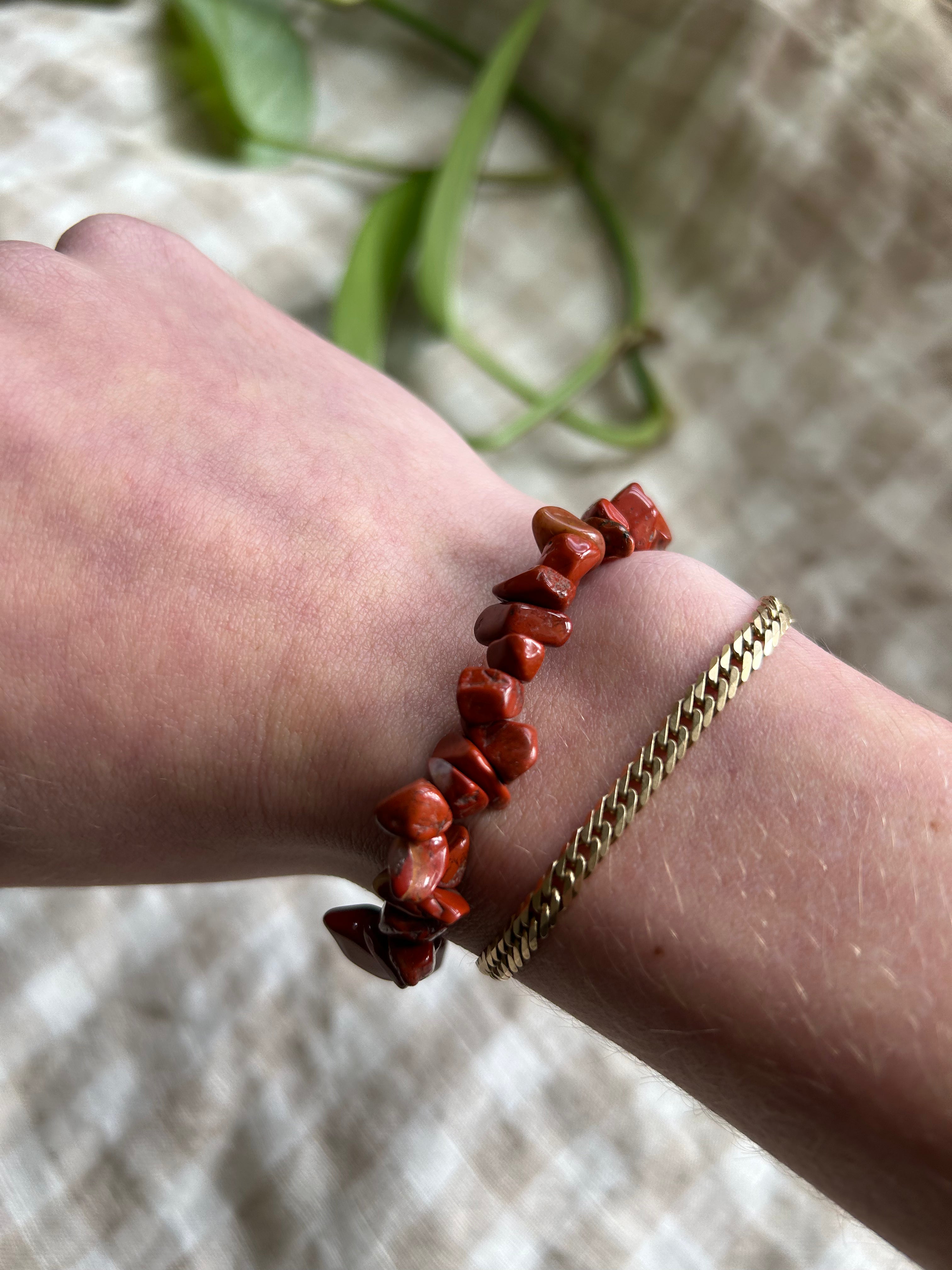 Red Jasper Chip Bracelet