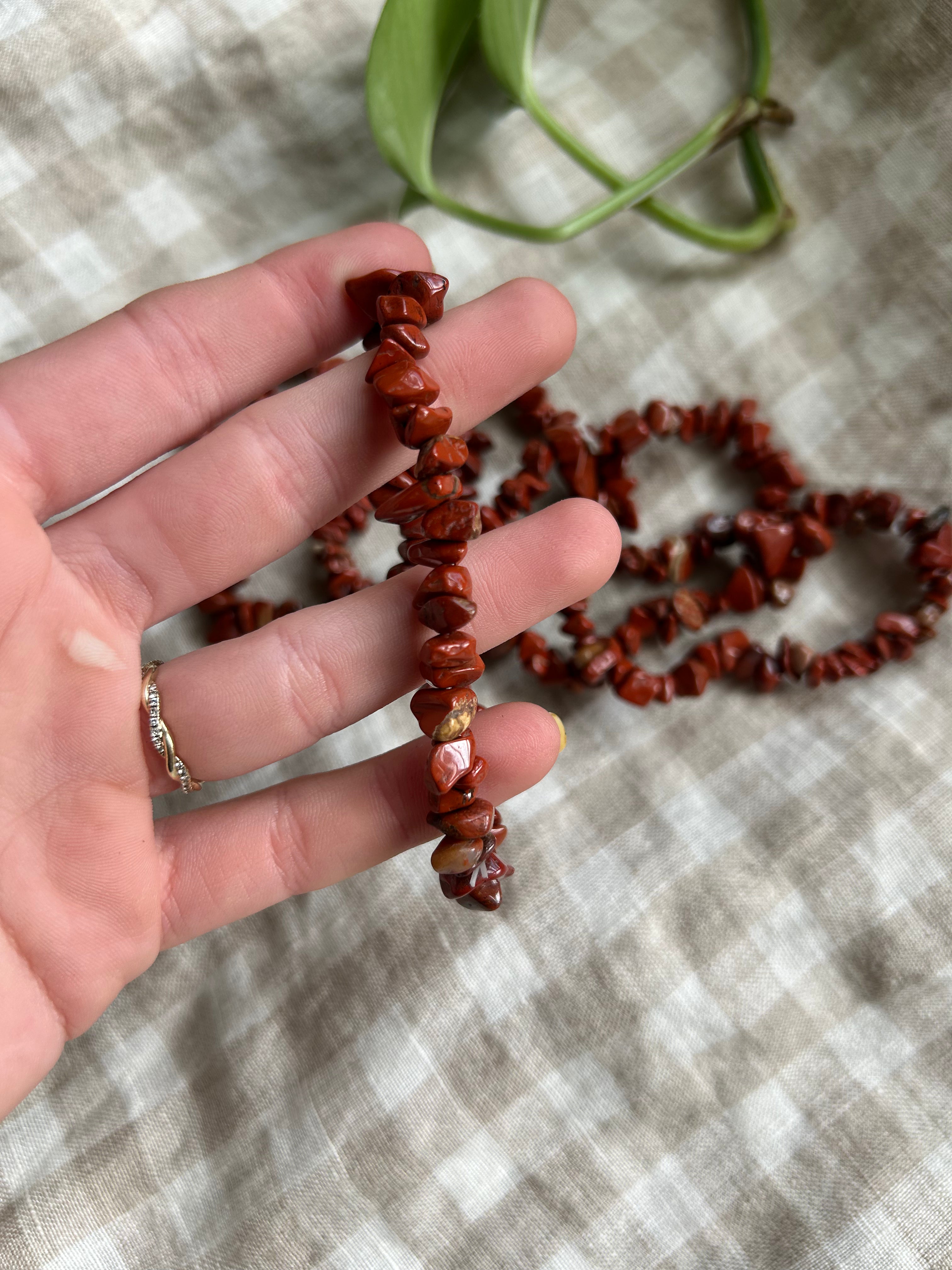 Red Jasper Chip Bracelet